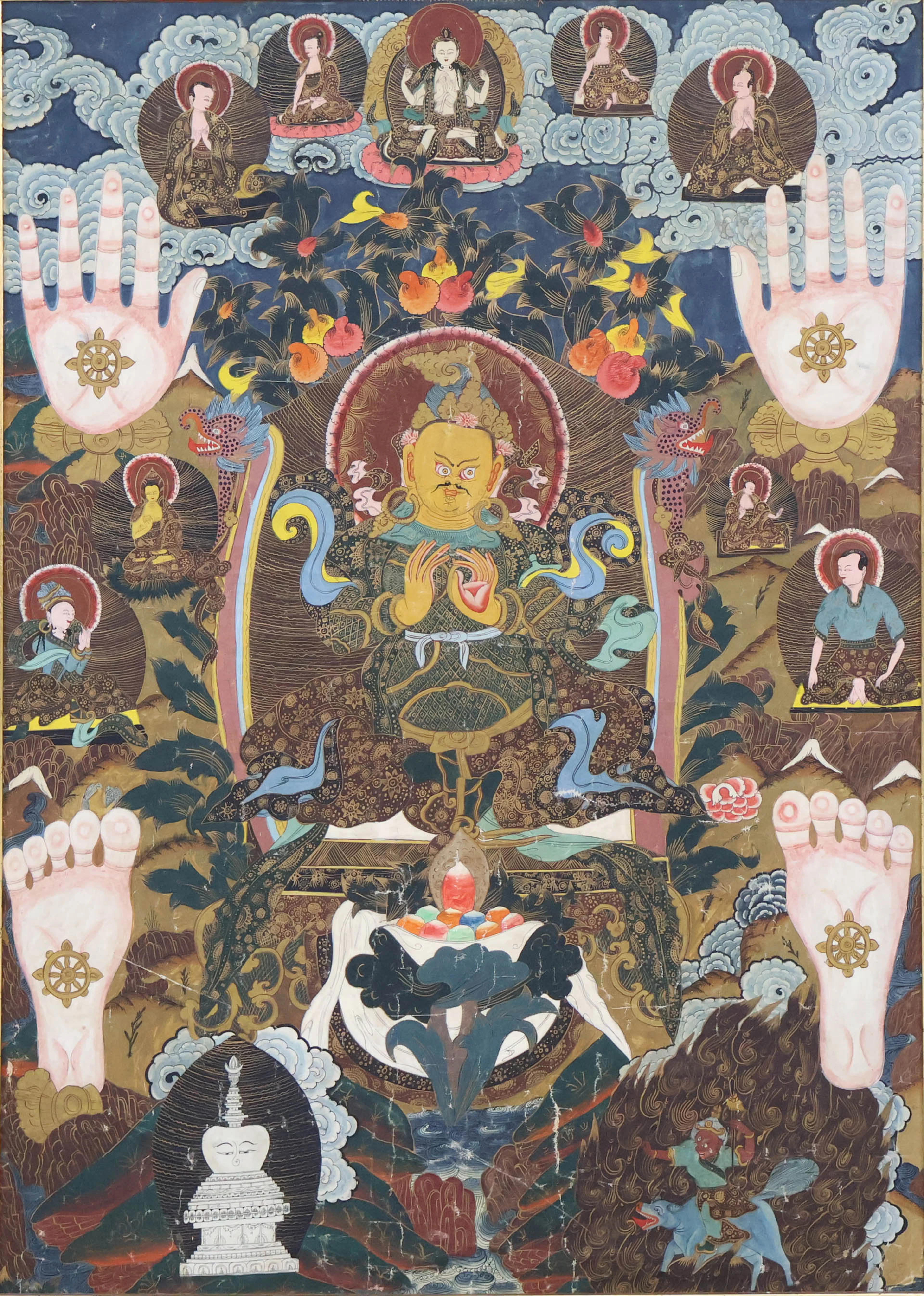 Framed Tibetan Thangka