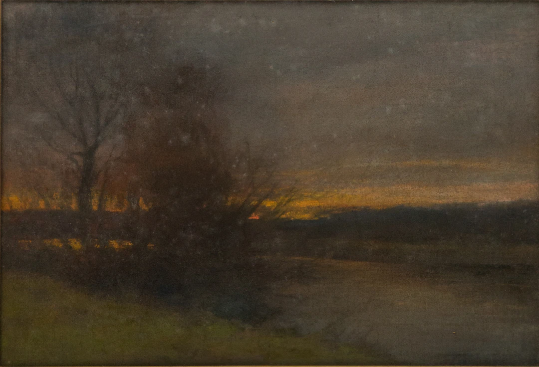 Francois Charles Cachoud, French 1866-1943, Nightfall, Seine et Marne