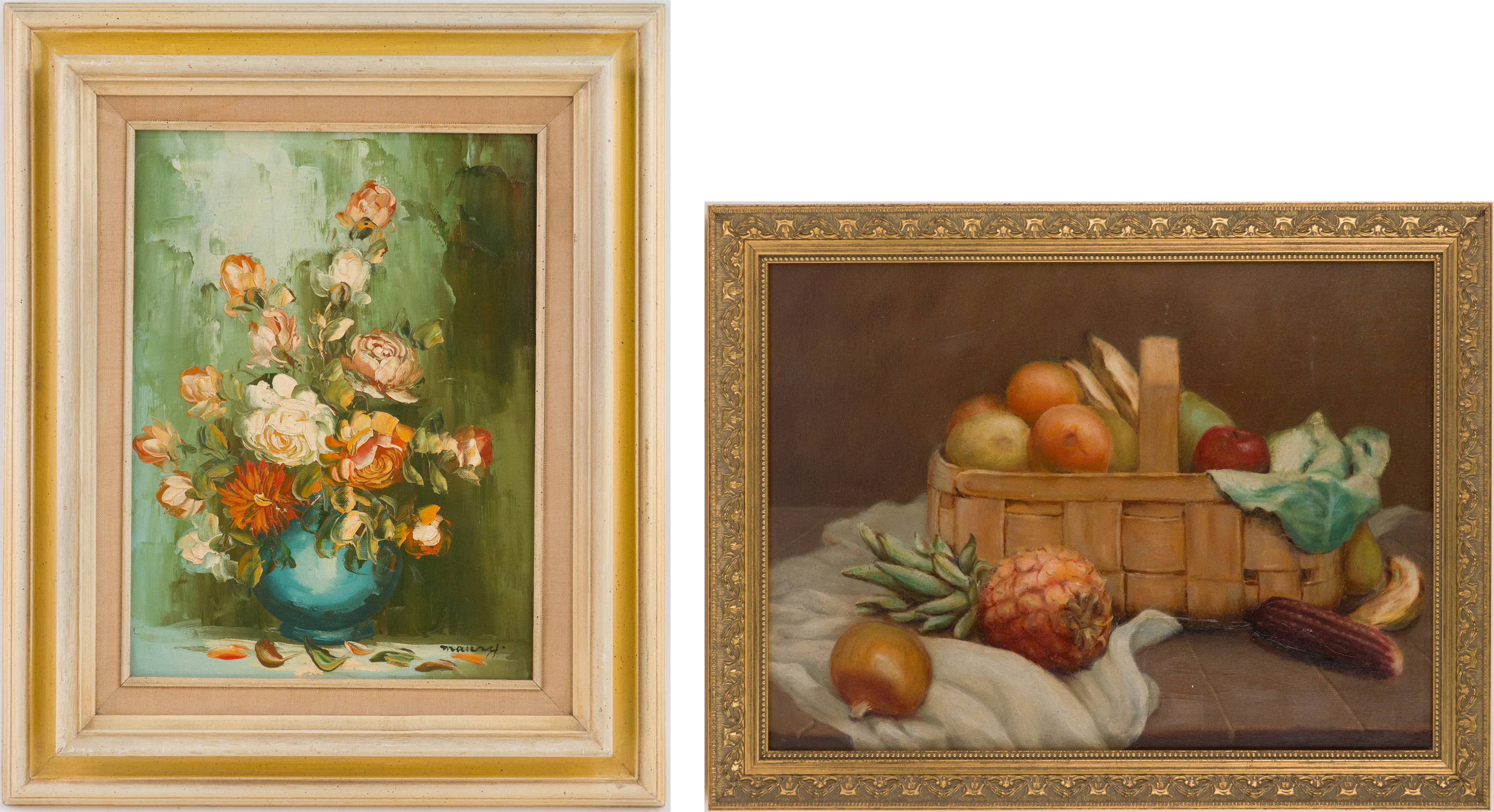 Maury, Still Life of Flowers, Oil on Canvas