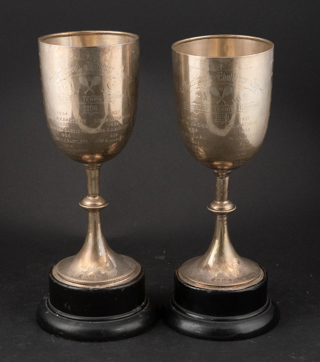 Two English Silver 1901 Tennis Trophies