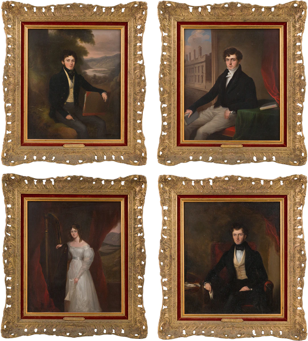 William (1790) Moore, British 1790-1851, Set of Four Portraits of