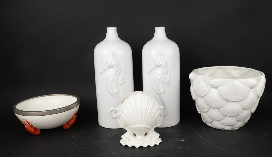 Boehm Blanc de Chine Scallop Form Vase