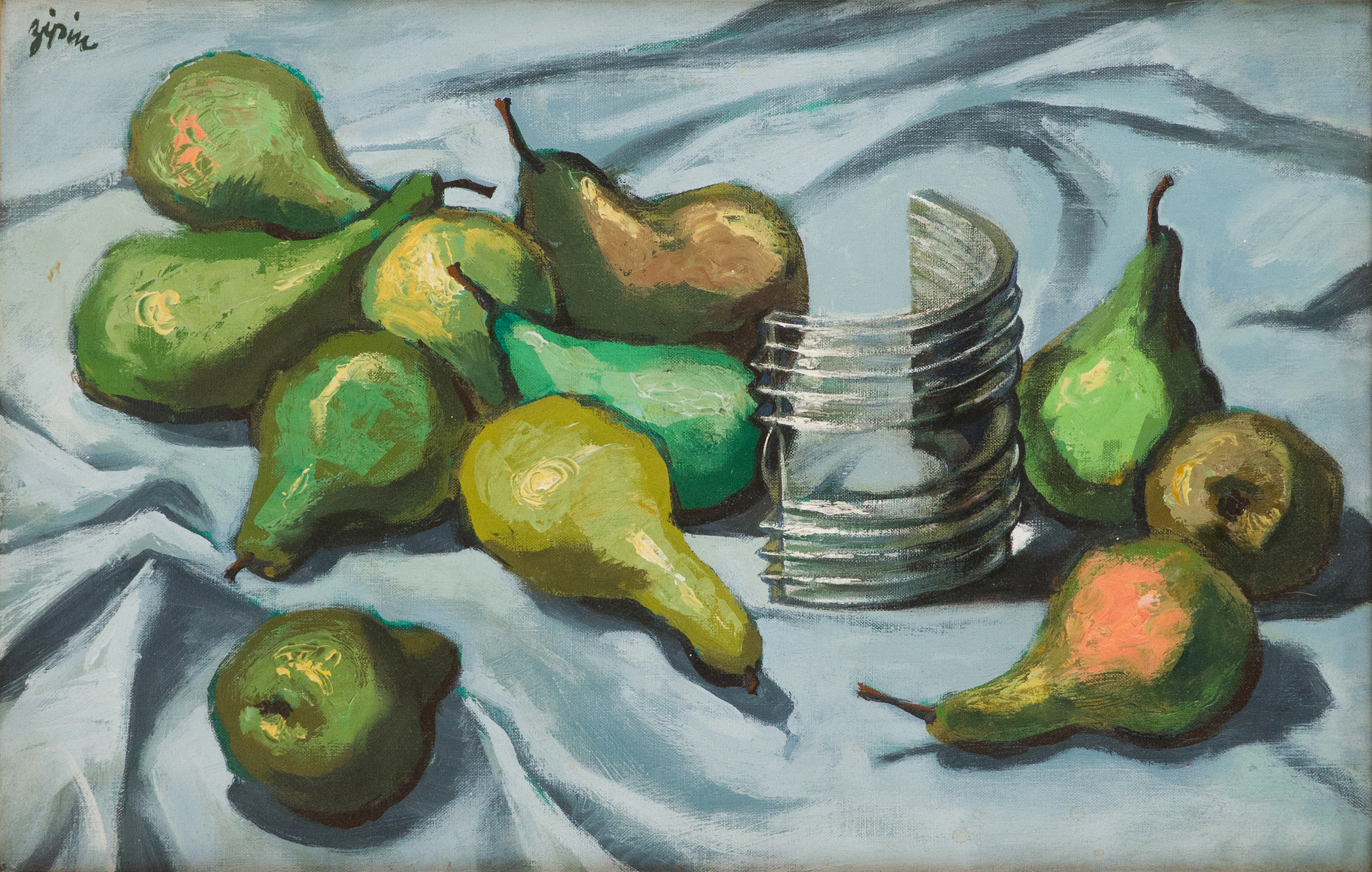 Martin Jack Zipin, American 1920-1991, Still Life of Pears, Oil on Canvas