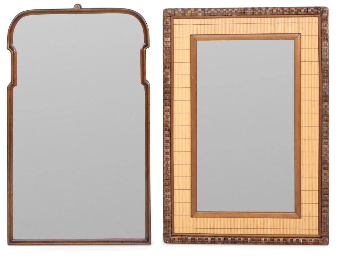 Contemporary Rattan Framed Mirror
