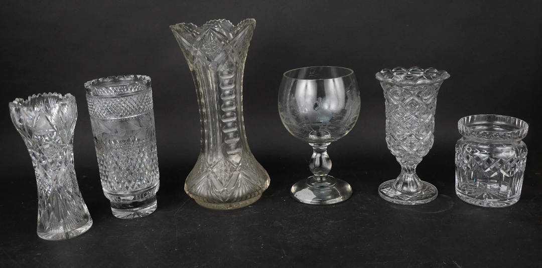 Three Cut Glass Vases