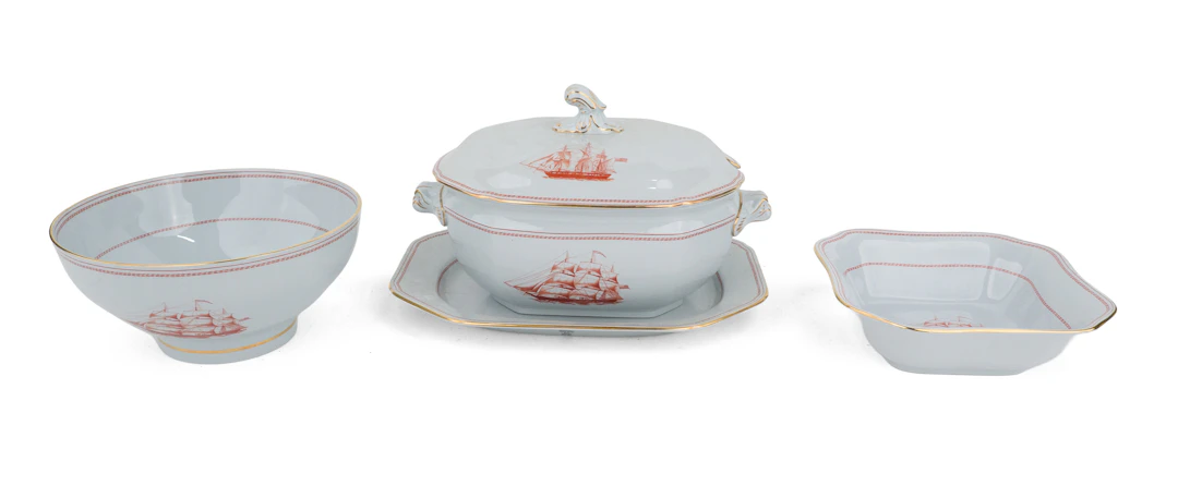 Three Spode Trade Winds Serving Pieces