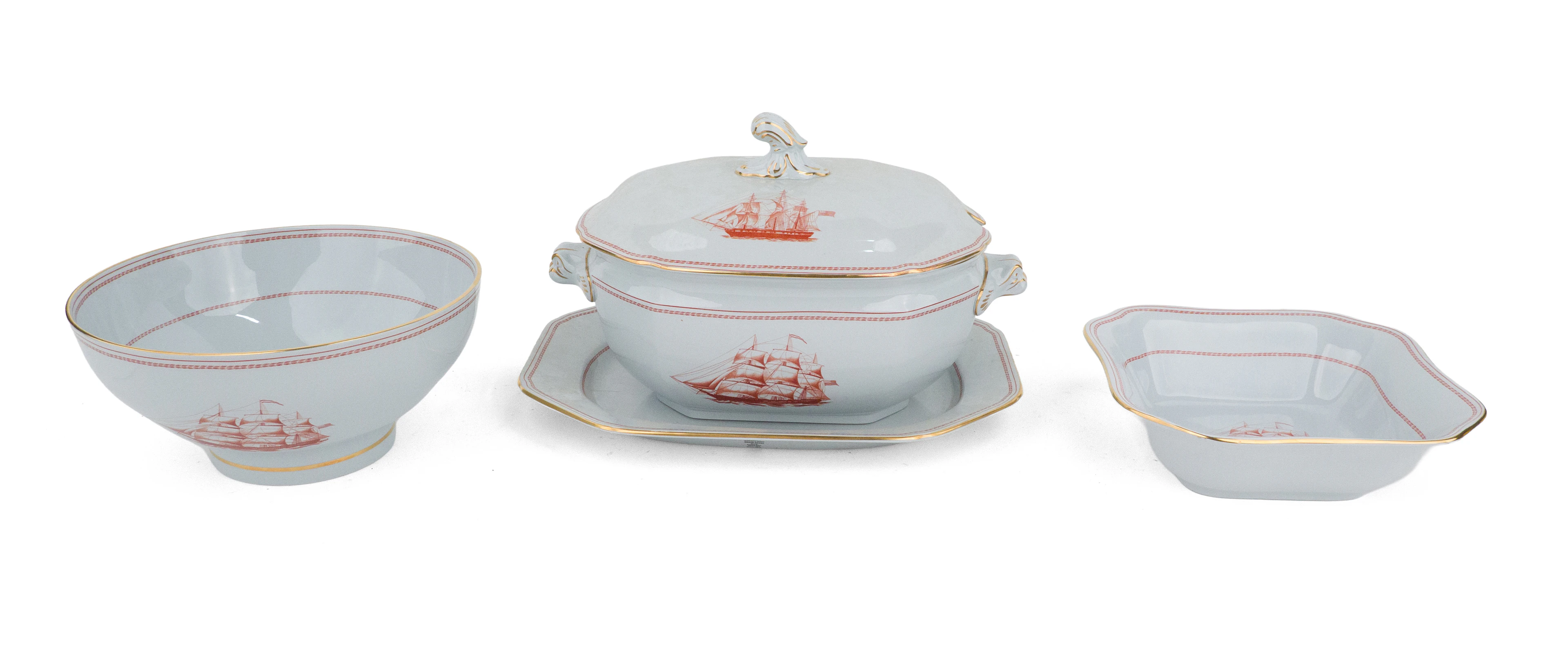 Three Spode Trade Winds Serving Pieces