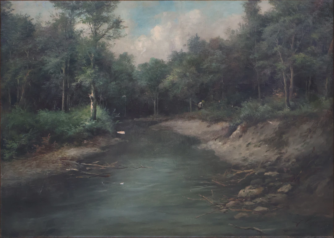 Francesco Capuano, 1854-1908, Riverscape, Oil on Board