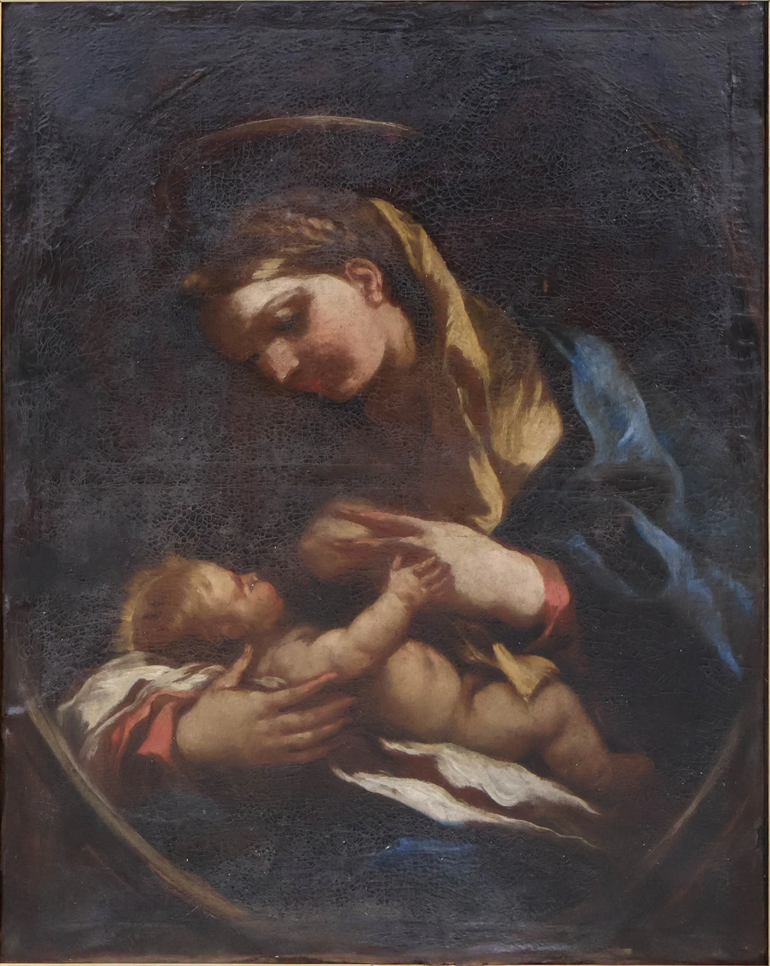 Portrait of Madonna and Child, Oil on Canvas