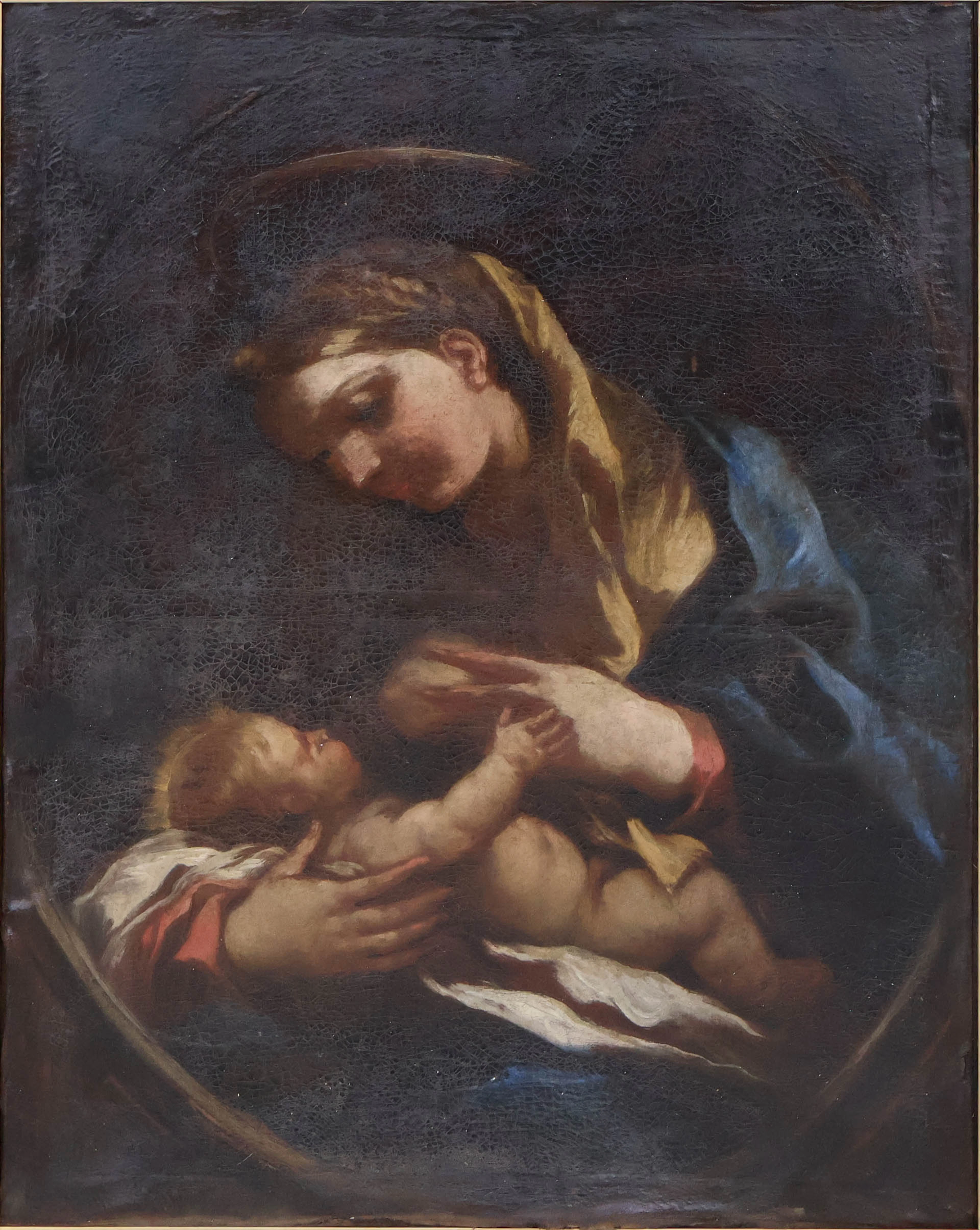 Portrait of Madonna and Child, Oil on Canvas
