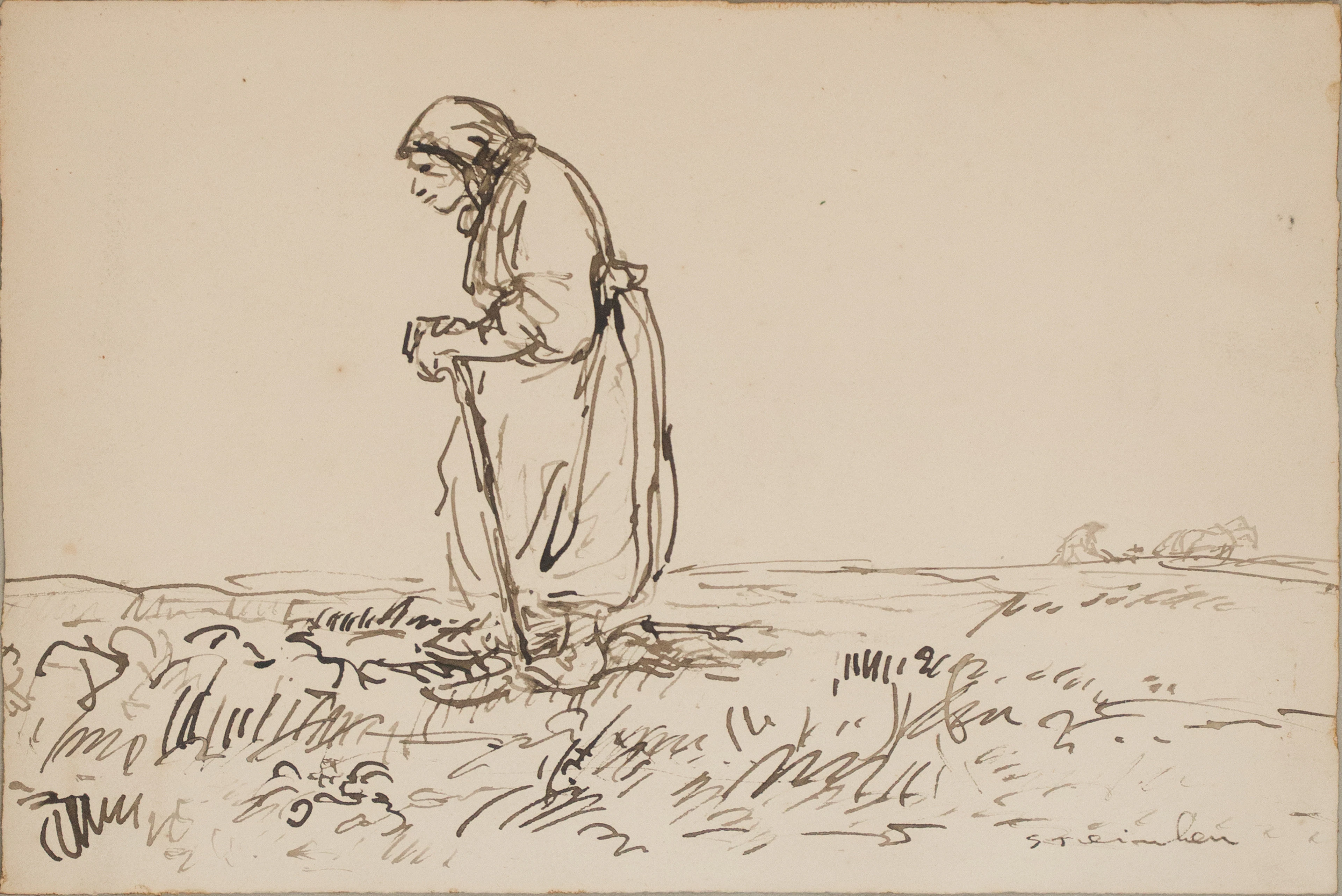 Theophile Alexandre Steinlen, Swiss/French 1859-1923, An Old Woman