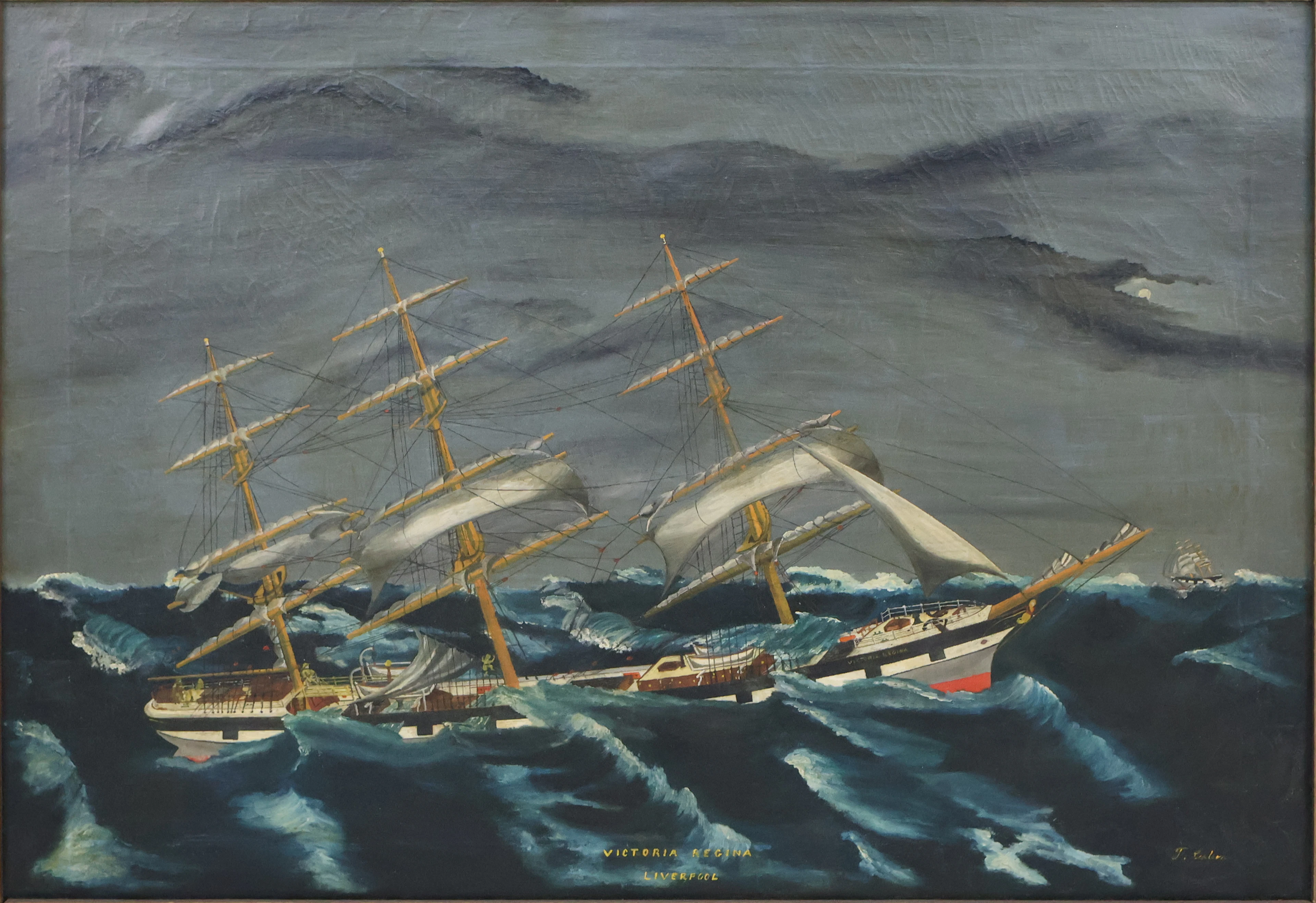 T. Carlson, Clipper Ship "Victoria Regina", Oil on Canvas