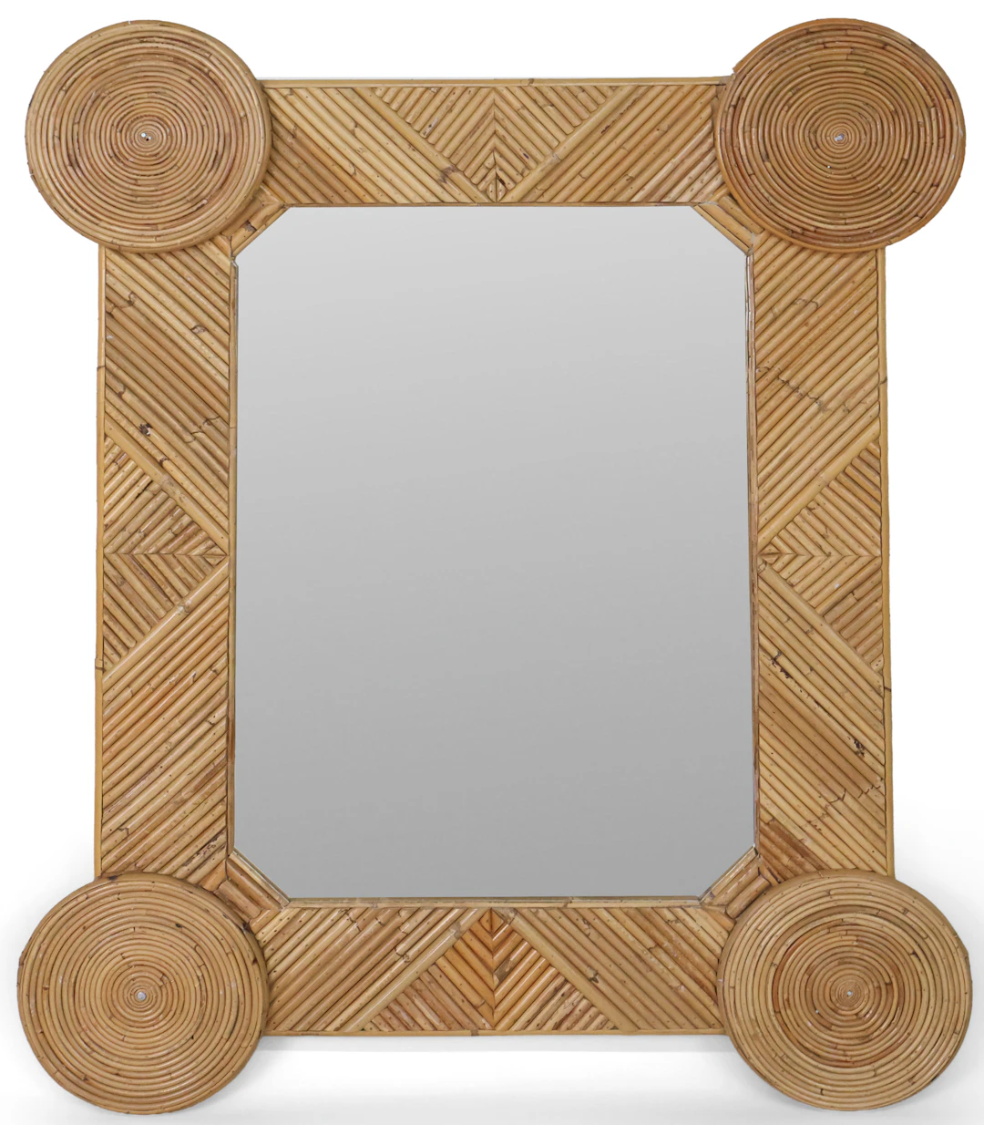 Rattan Hall Mirror, After Vivai Del Sud
