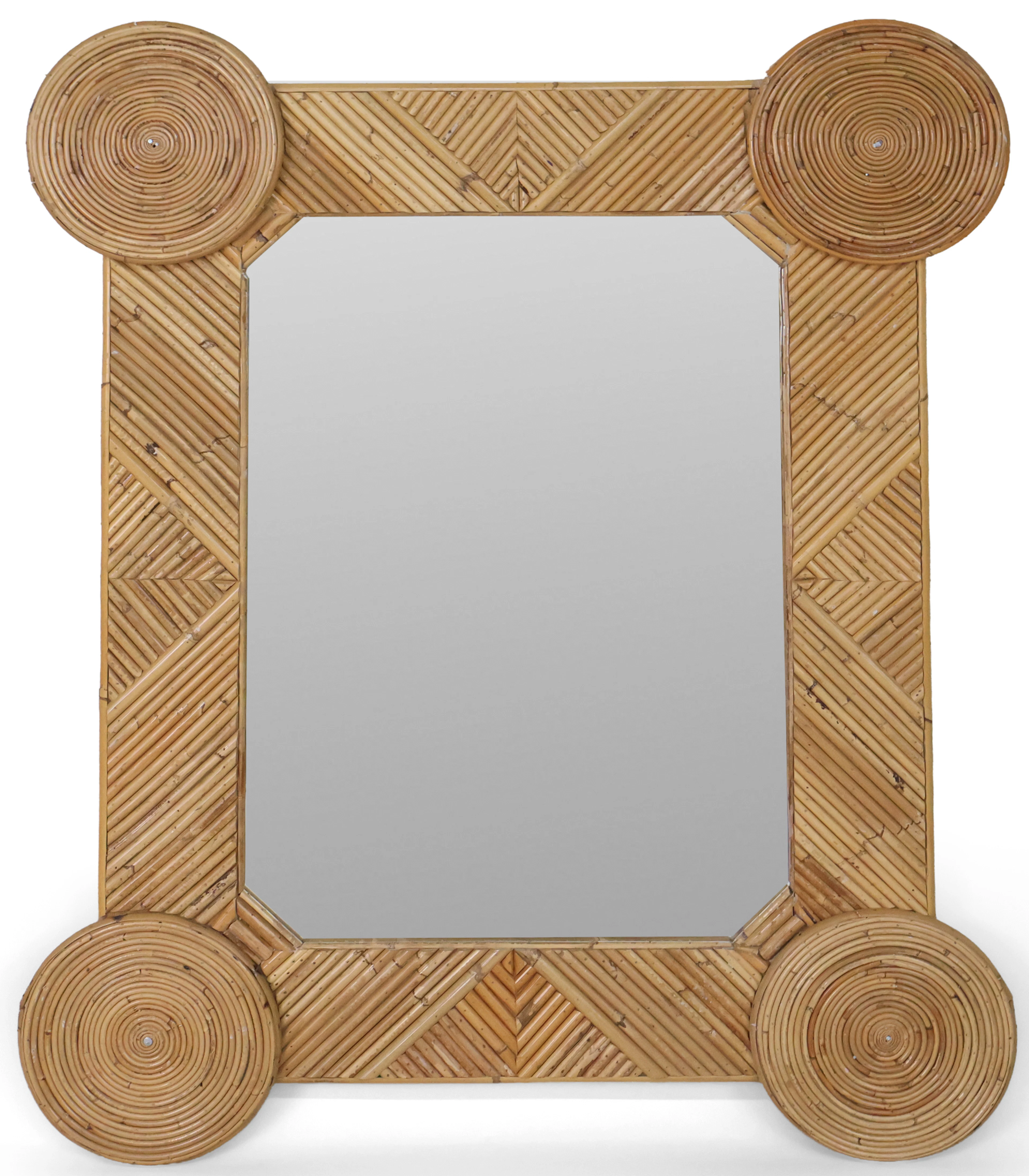 Rattan Hall Mirror, After Vivai Del Sud