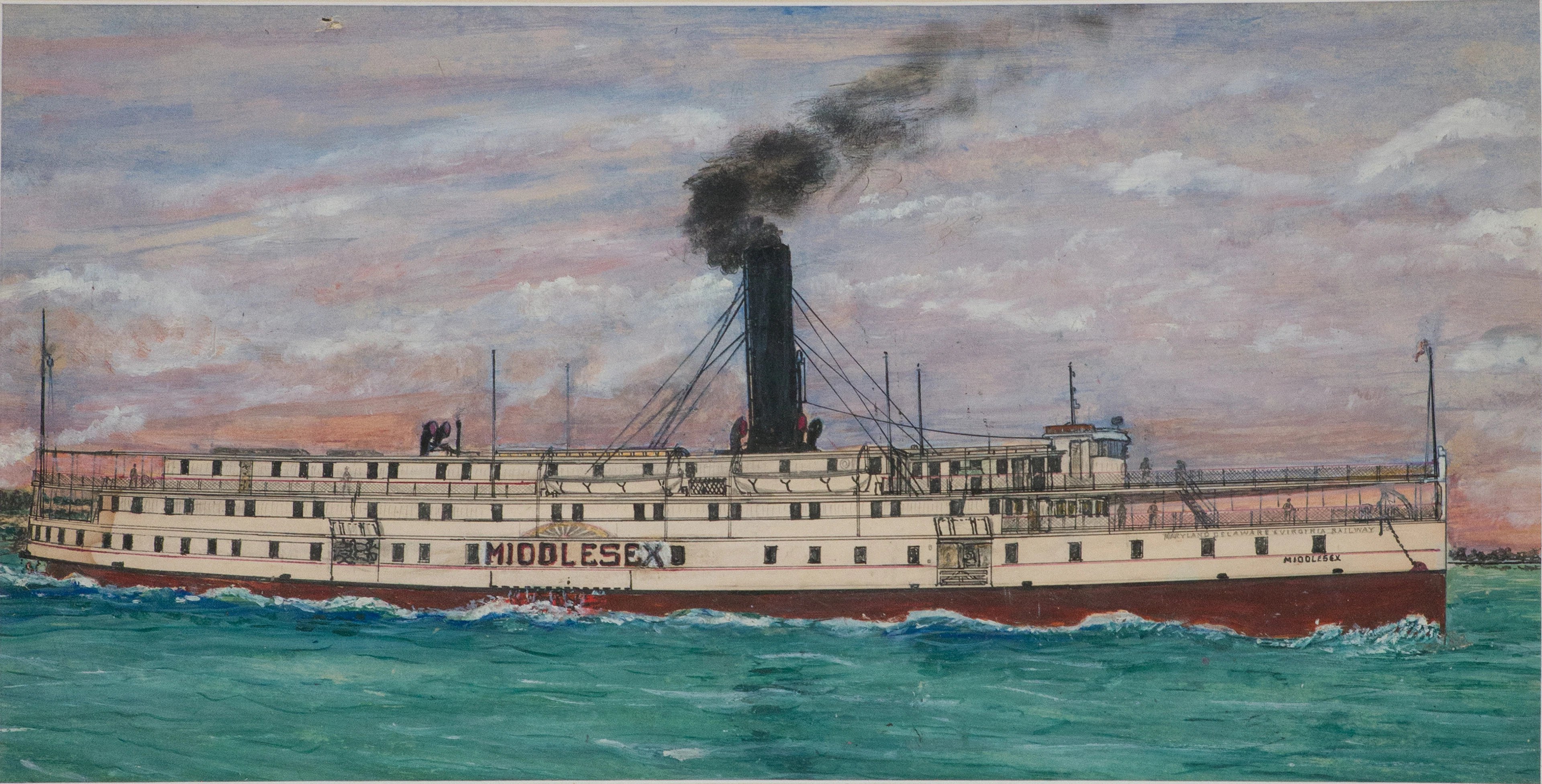 The Steamship "Middlesex", Mixed Media on Paper