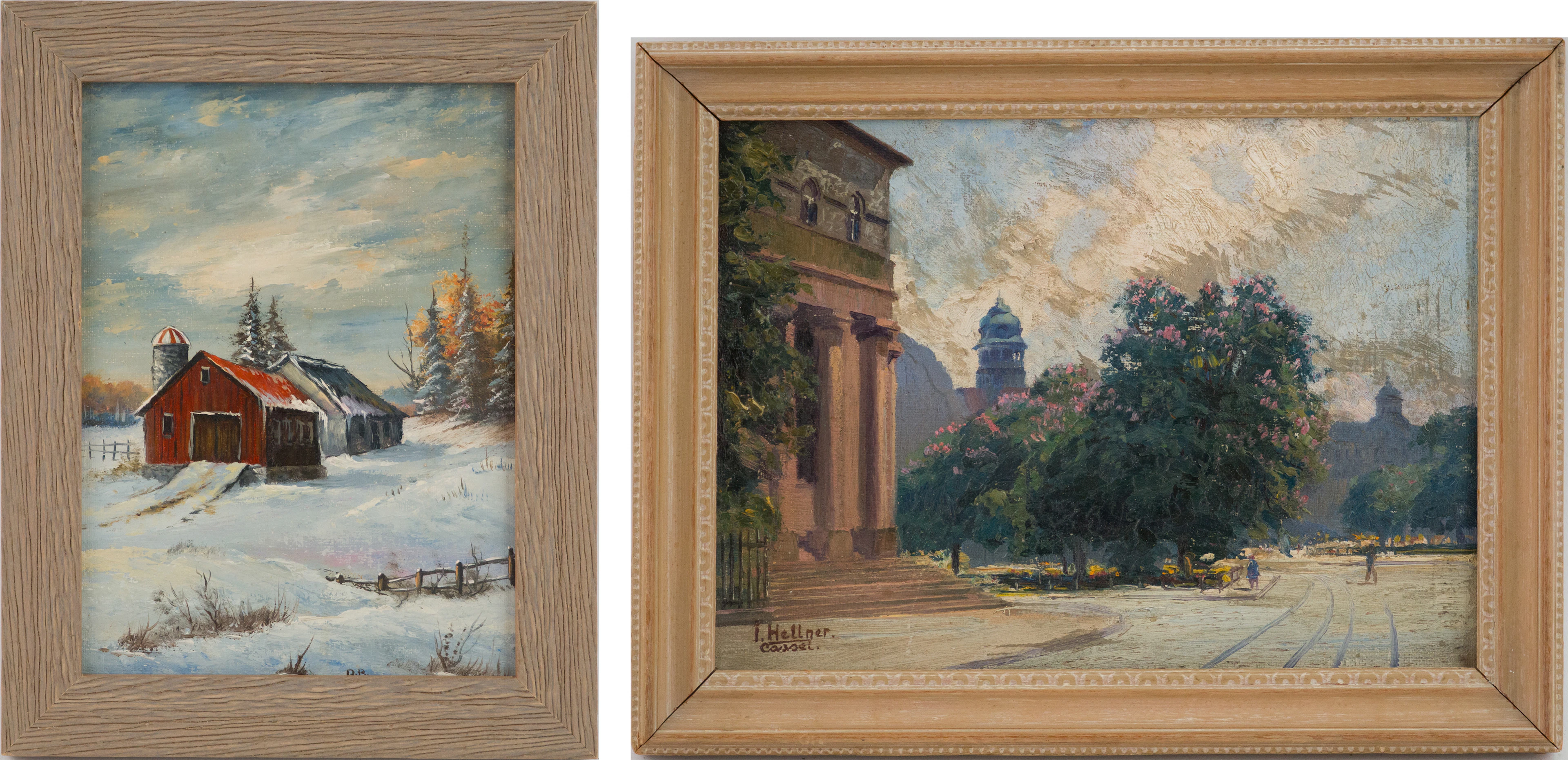 Julius Hellner, 1877-1942, European Street Scene, Oil on Canvas