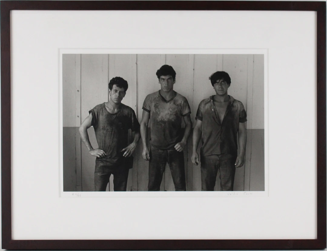 Valdir Cruz, Brazilian 1954-, Mecanicos, Gelatin Silver Print, Selenium Toned