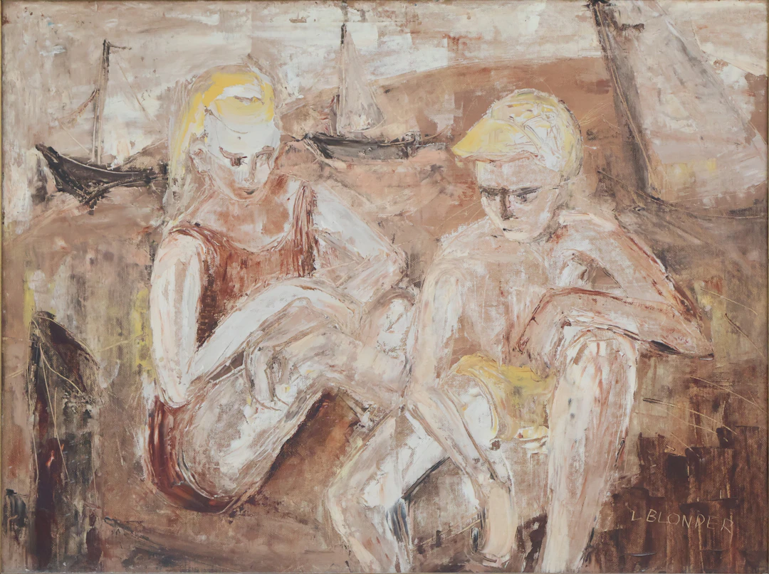 Seaside Double Portrait, Oil on Board