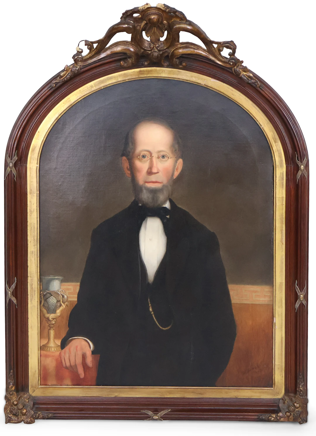 G Rinck, Portrait of a Gentleman with Glasses, Oil on Canvas