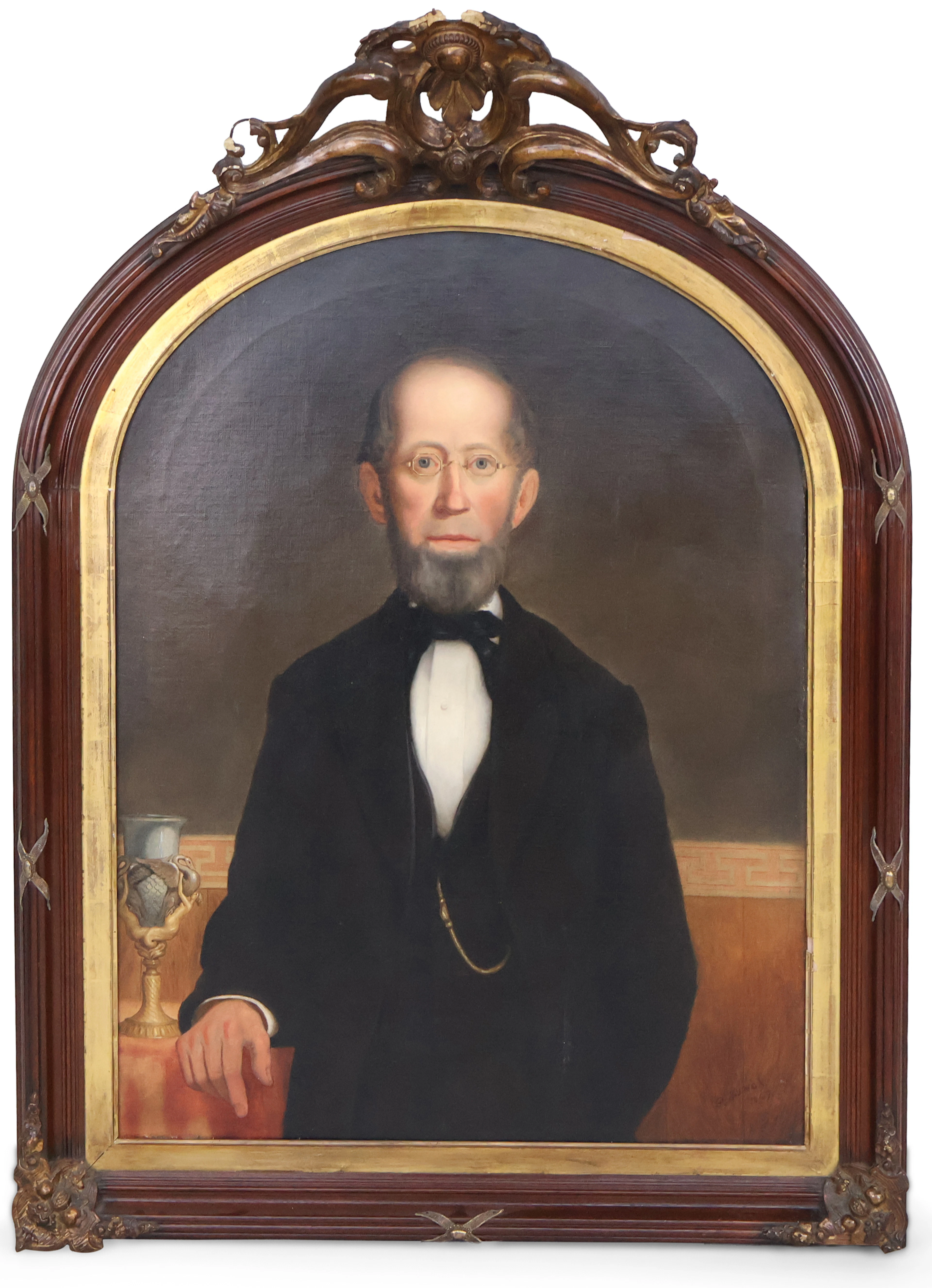 G Rinck, Portrait of a Gentleman with Glasses, Oil on Canvas