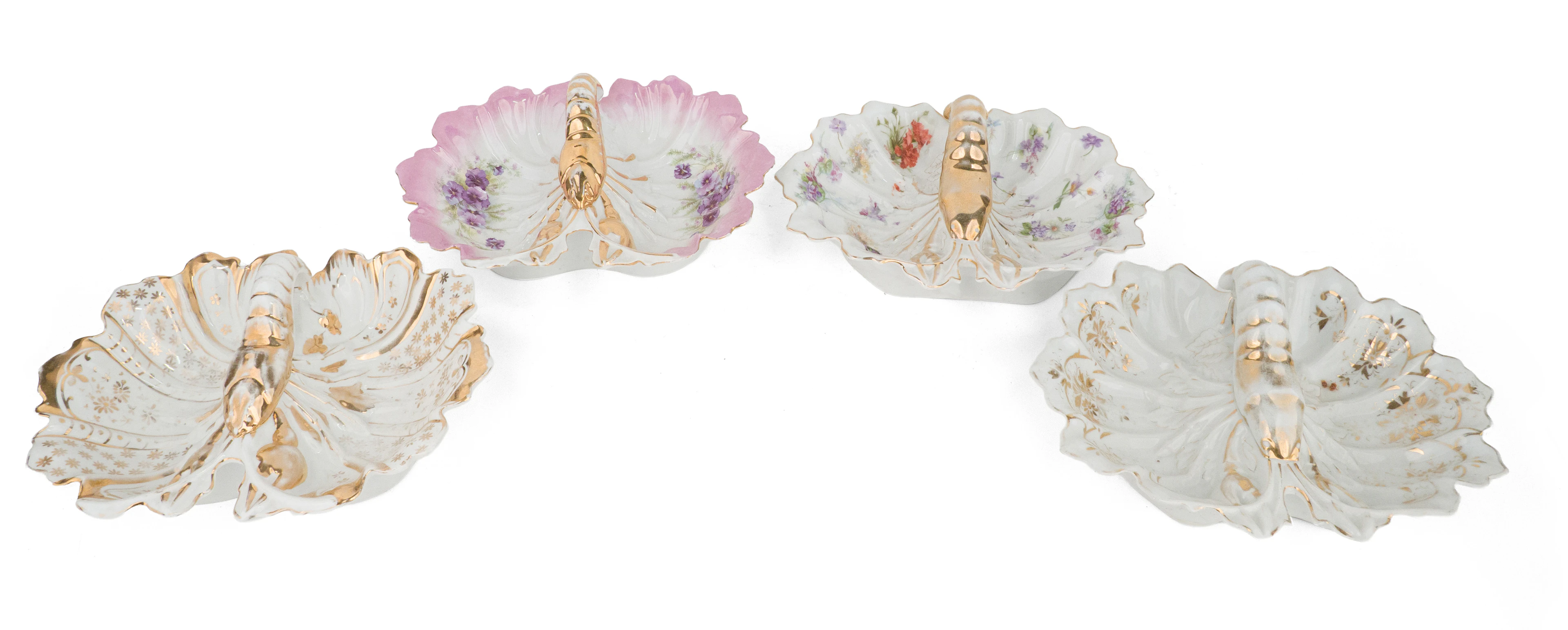 Four Porcelain Divided Lobster Bowls