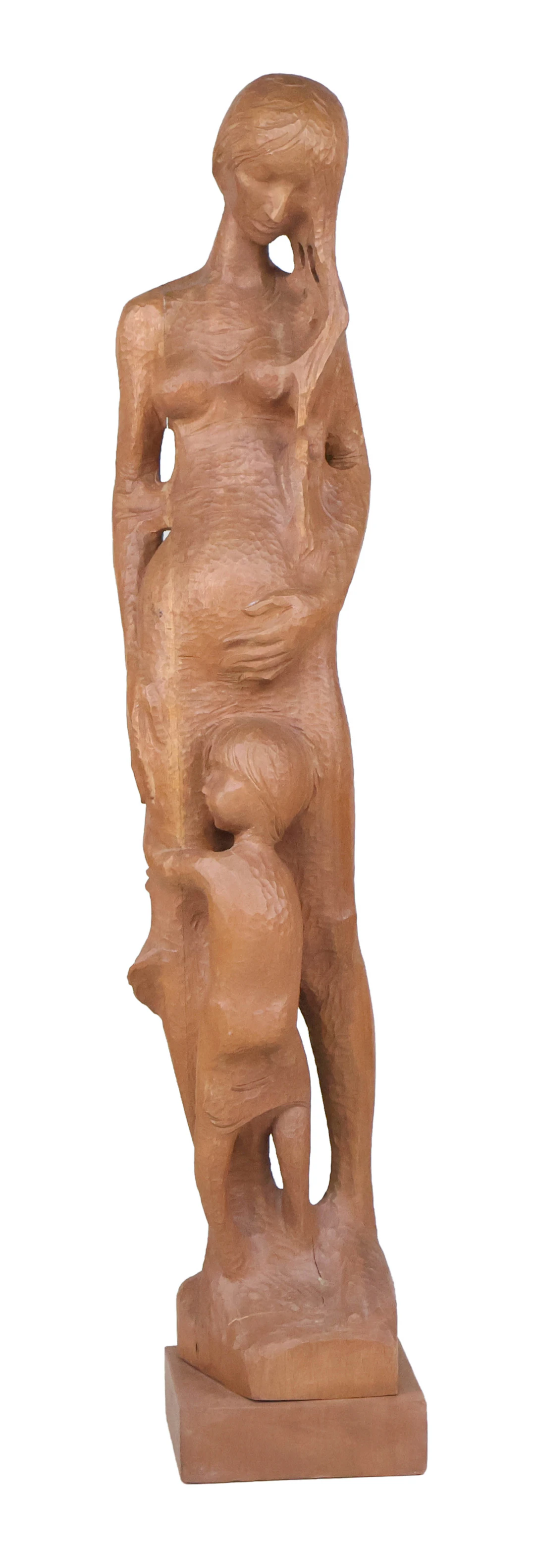 Milton Elting Hebald, American 1917-2015, Mother and Child, Carved