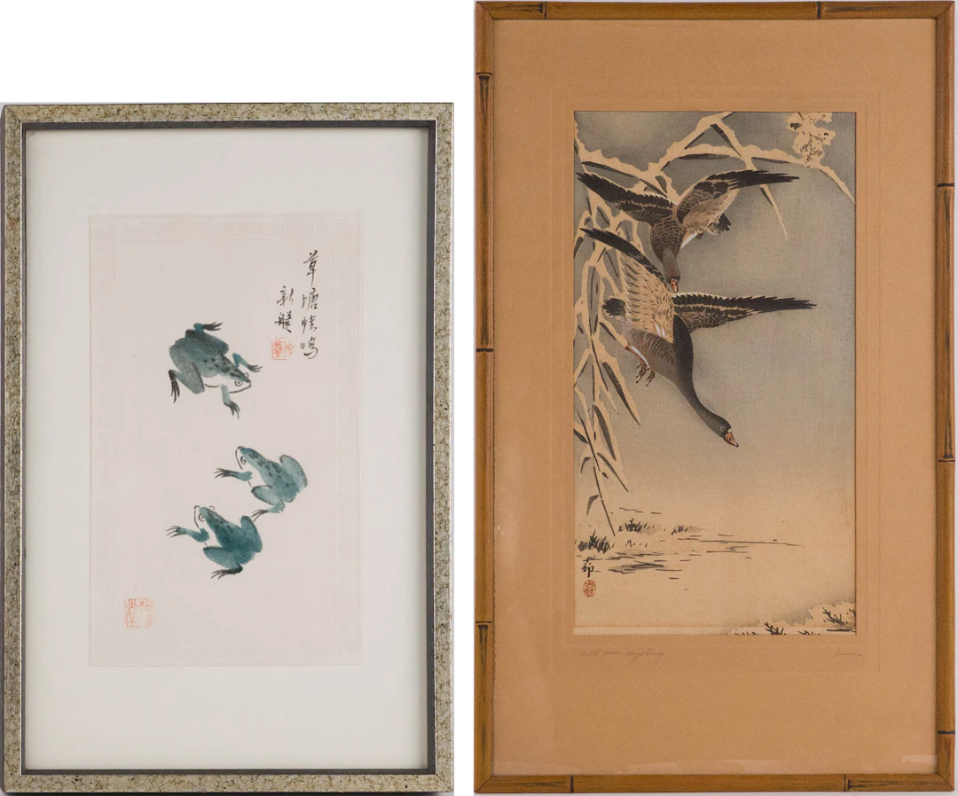 Li Chien Painting of Frogs Playing in a Pond