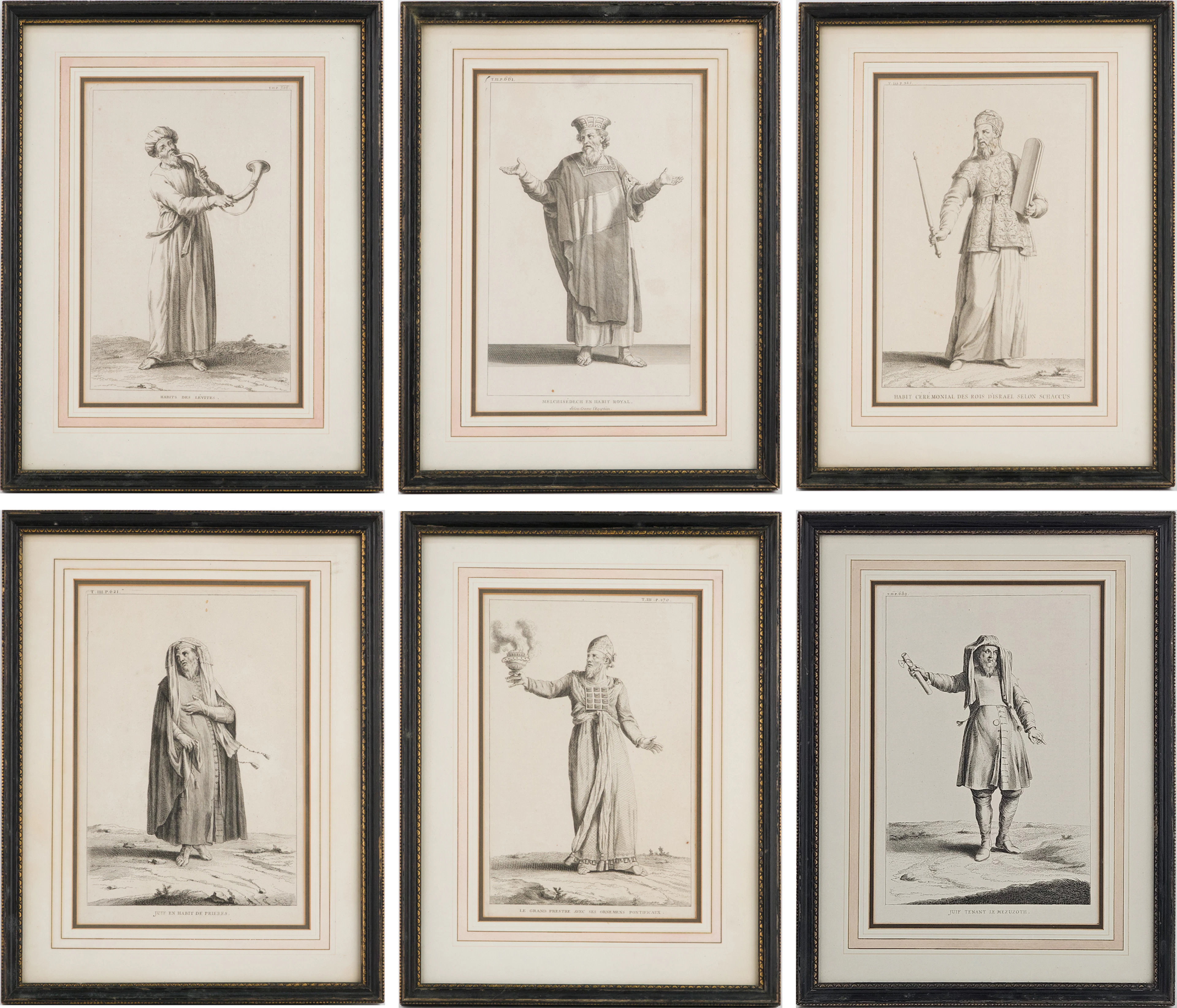 Augustin Antoine Calmet, 1672-1757, Six Judaic Figures, Engravings