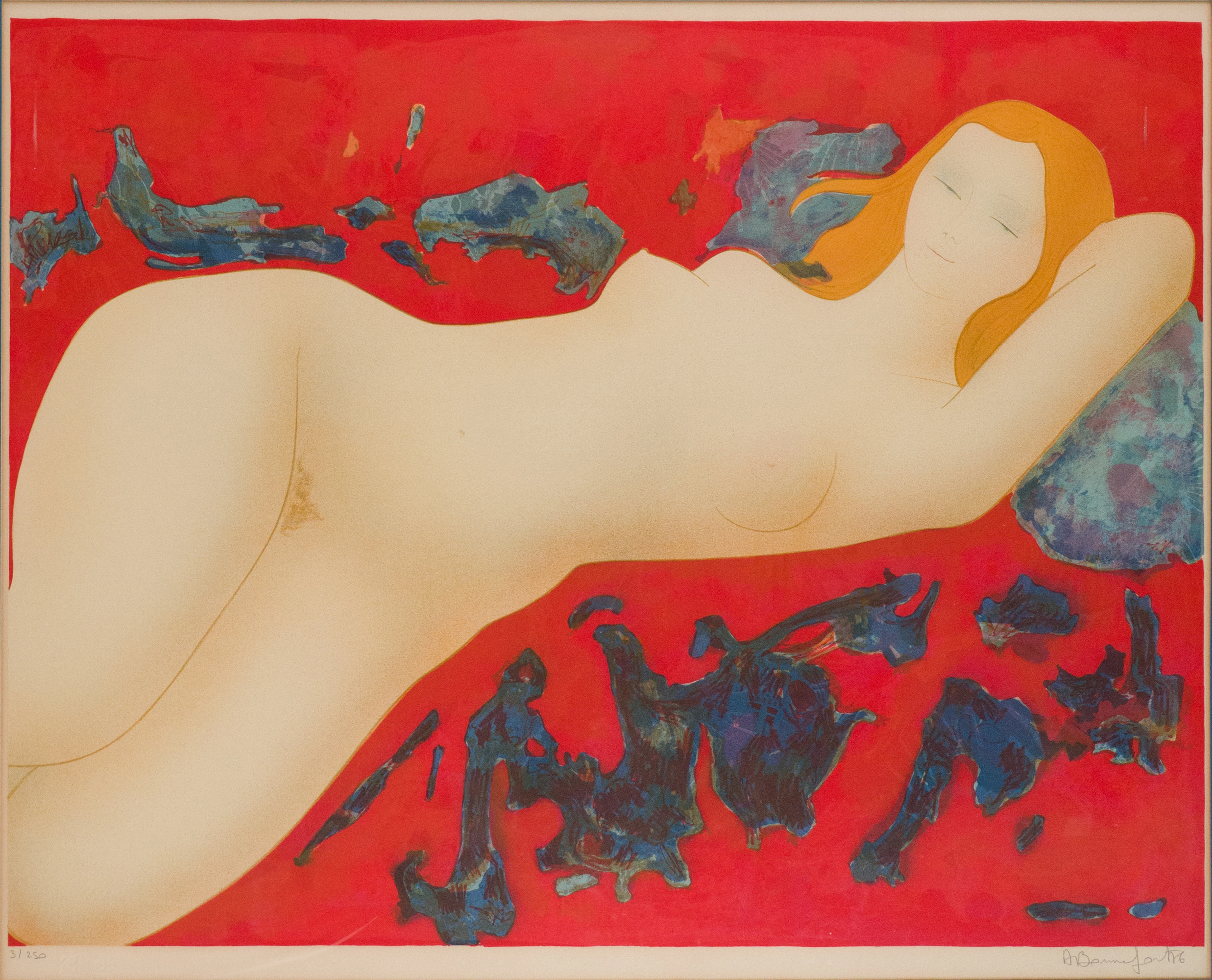 Alain Piere Bonnefoit, French 1937, Reverie, Lithograph