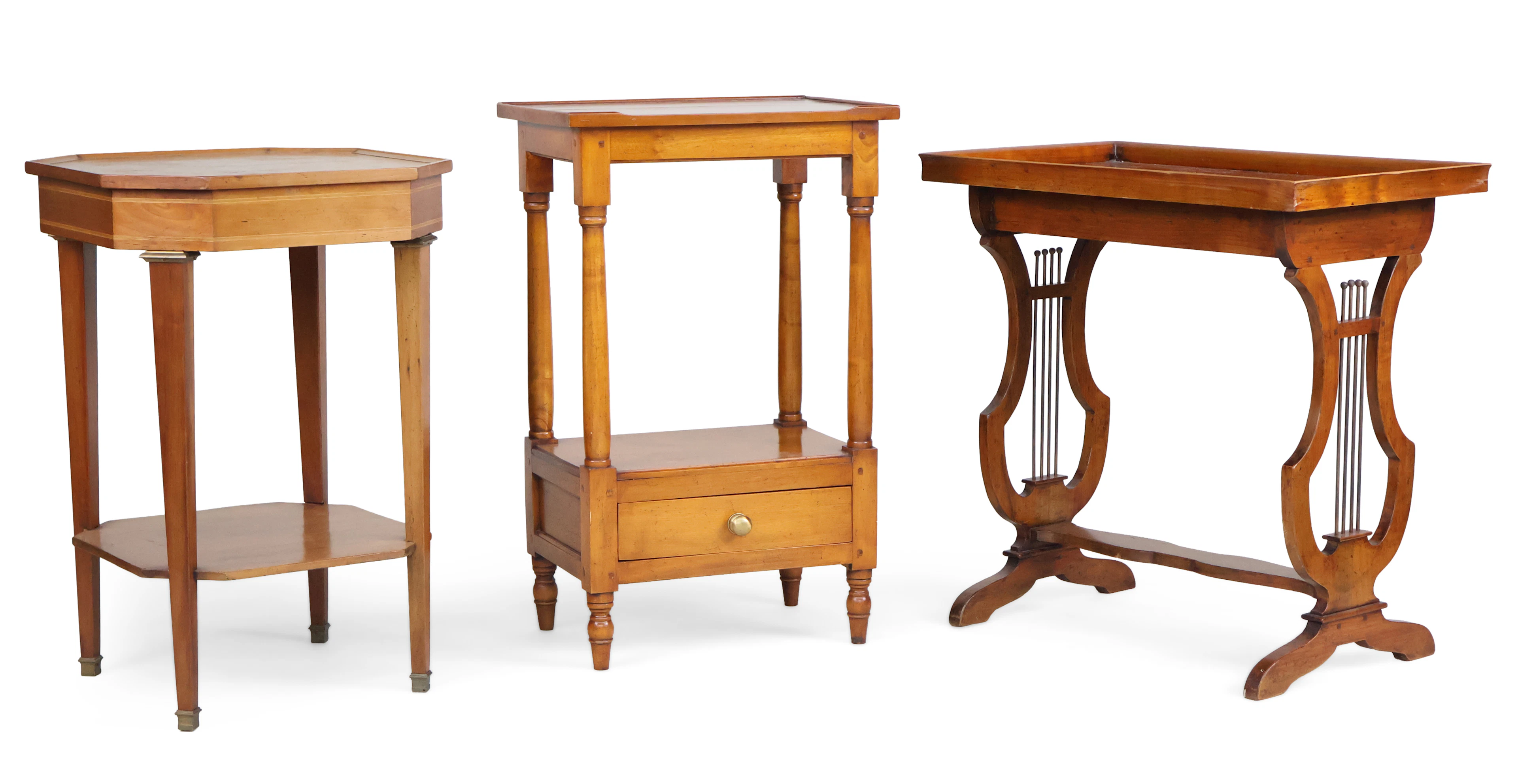 Three Fruitwood Side Tables
