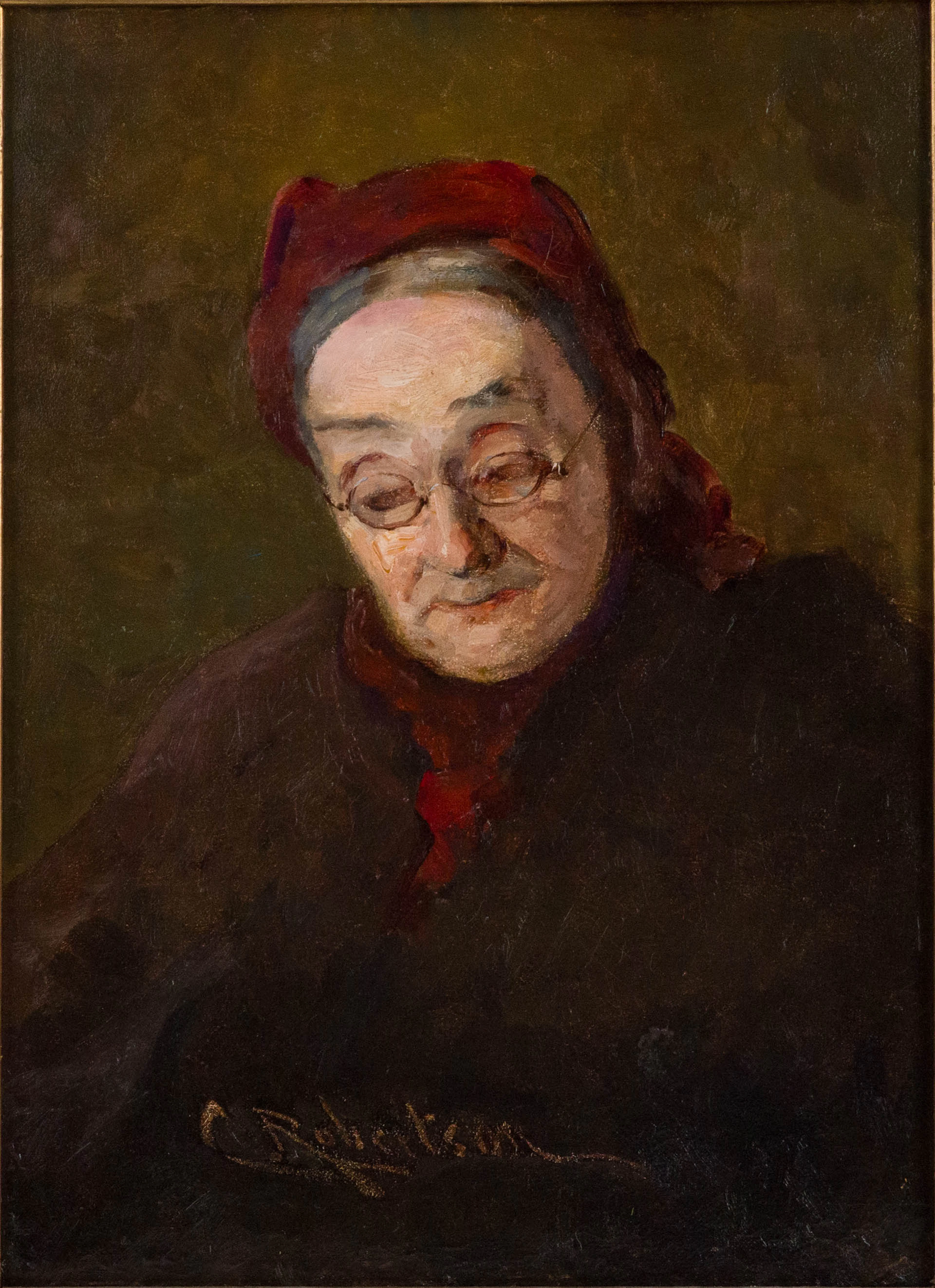 Charles Robertson, Portrait of an Elderly Woman, Oil on Canvas