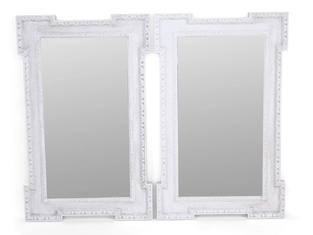 Two Contemporary White Painted Mirrors