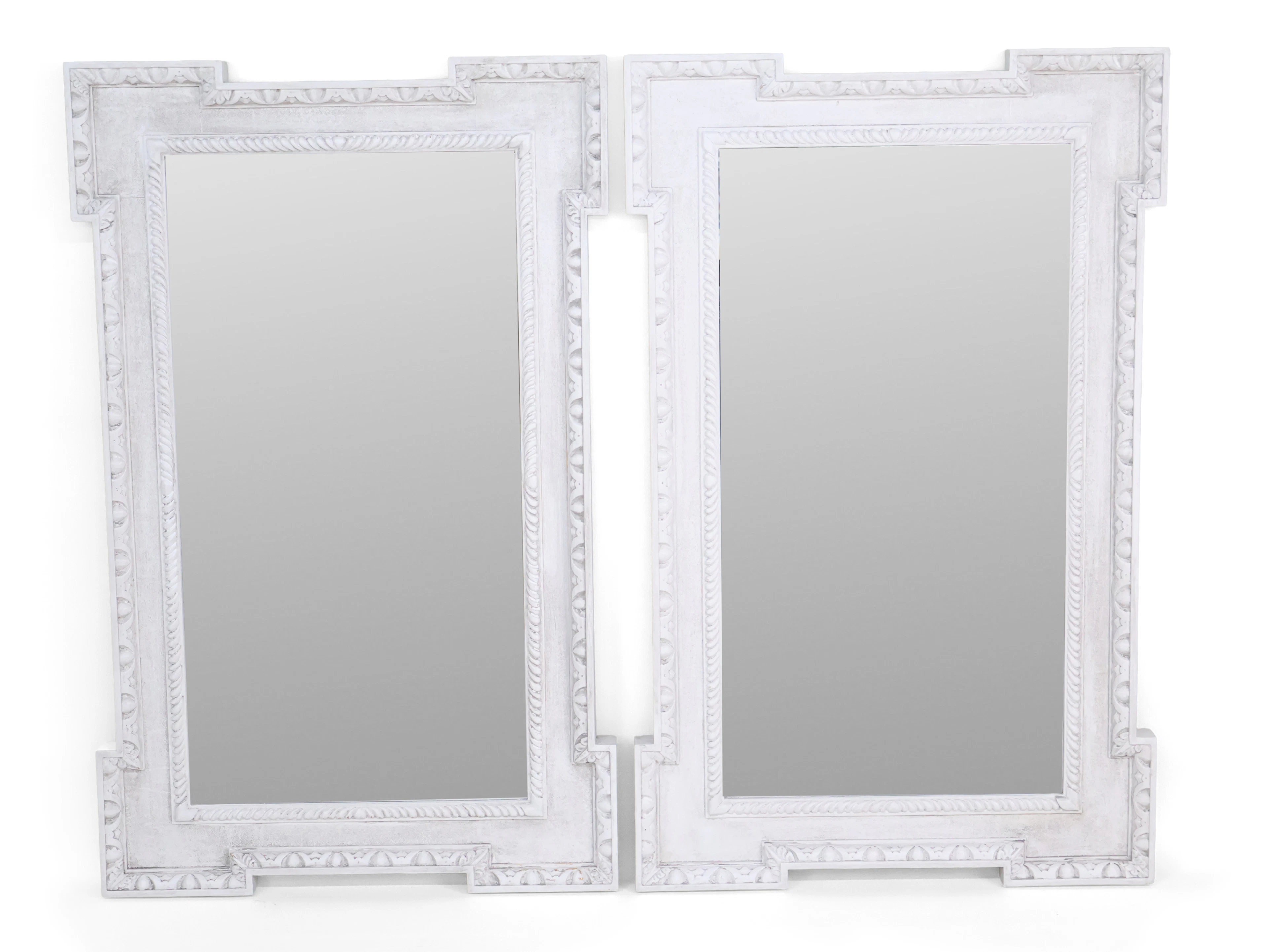 Two Contemporary White Painted Mirrors