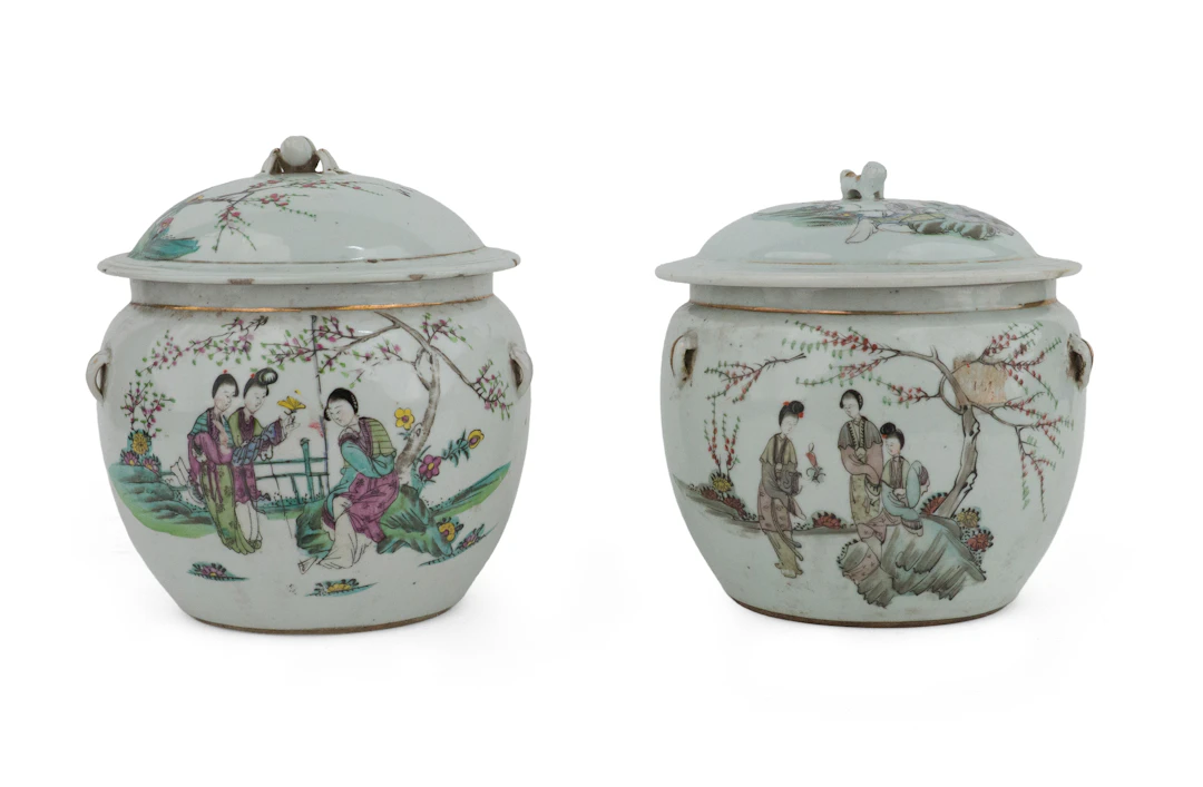 Two Similar Chinese Famille Rose Covered Tureens