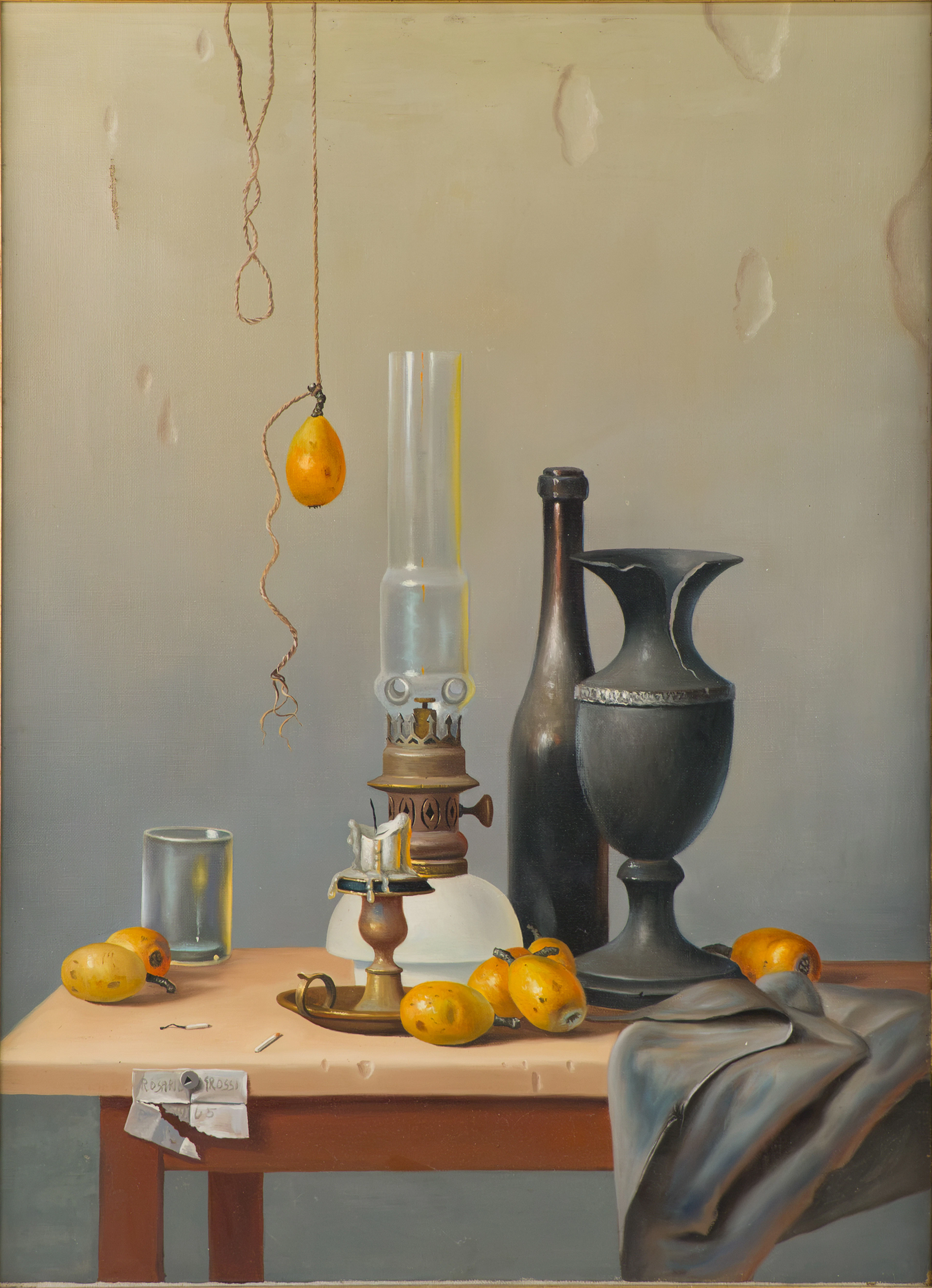 Proferio Grossi, Italian 1923-2000, Still Life with Loquat, Oil on Canvas