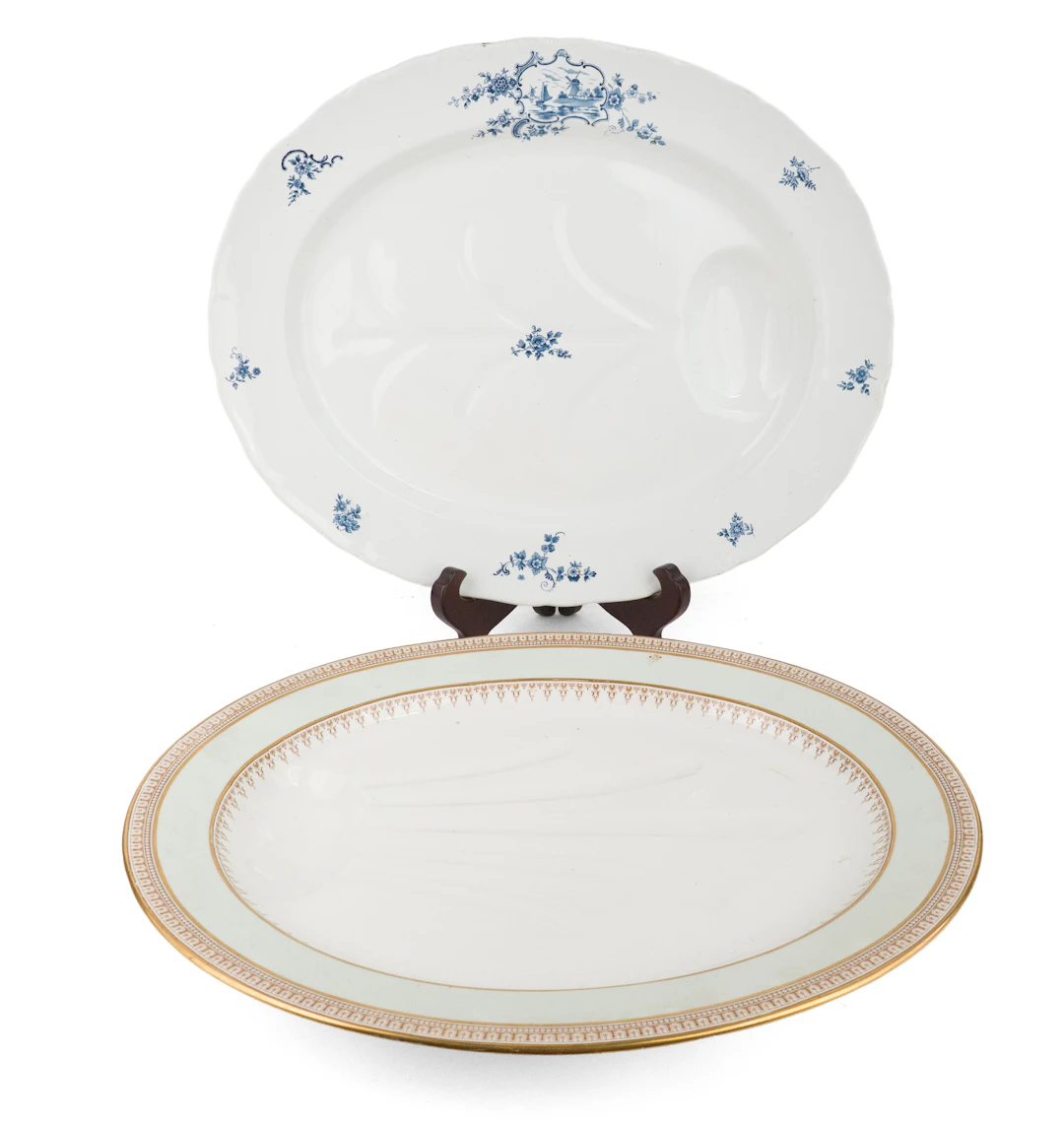 Two English Porcelain Well and Tree Platters
