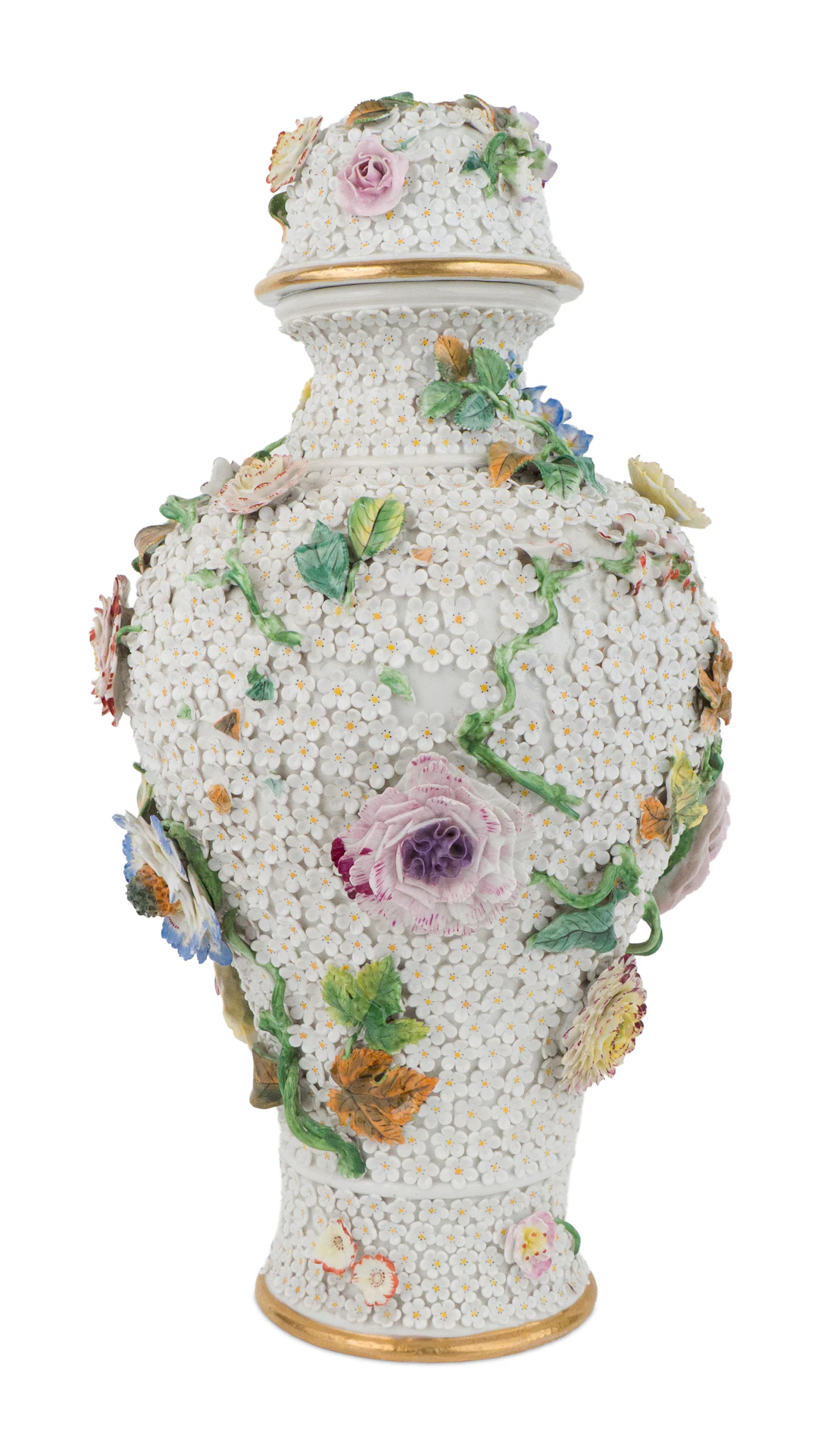 Meissen Schneeballen Porcelain Covered Vase