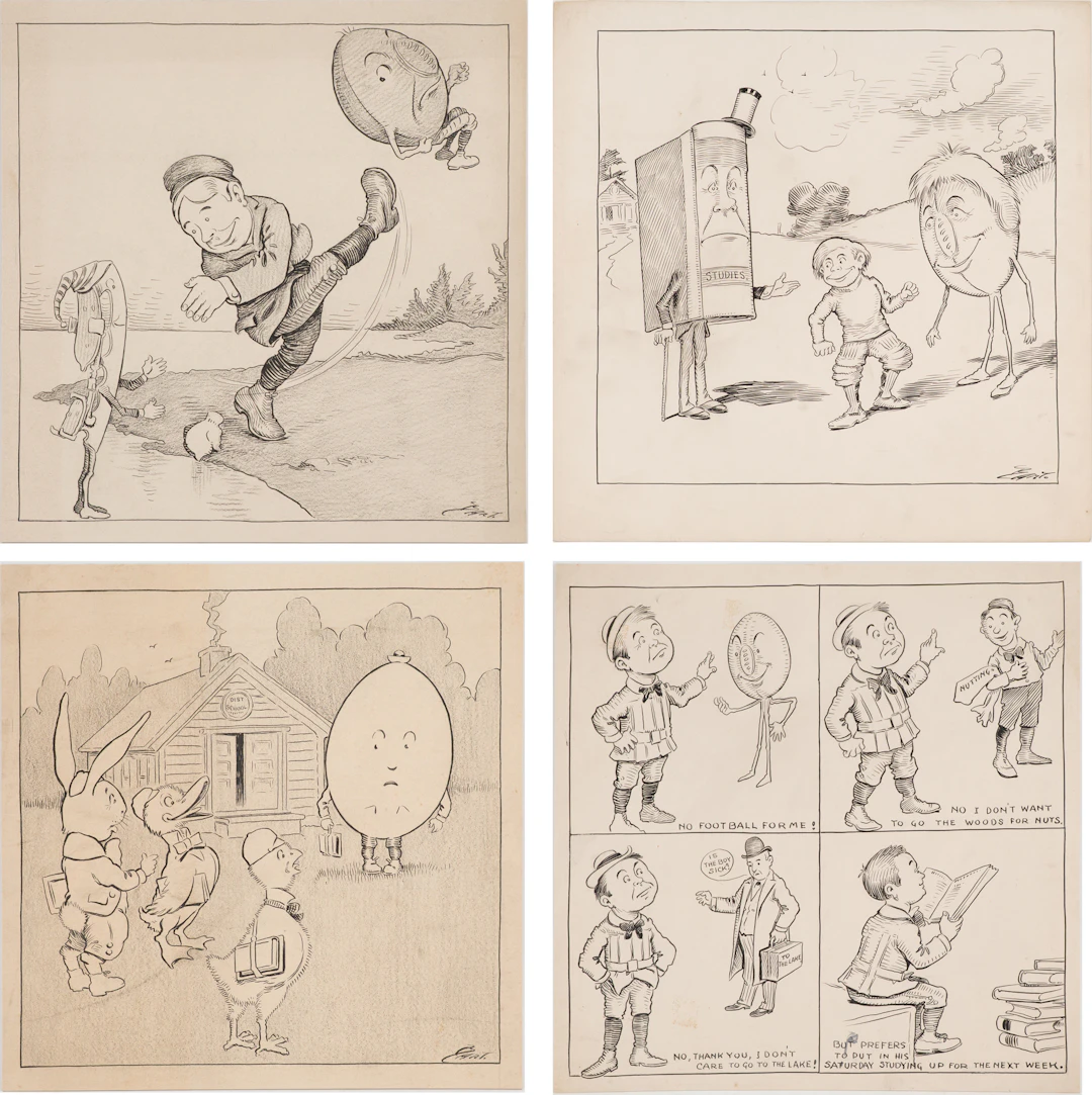 Charles L Bartholomew, American 1860-1949, Four Illustrations, Mixed