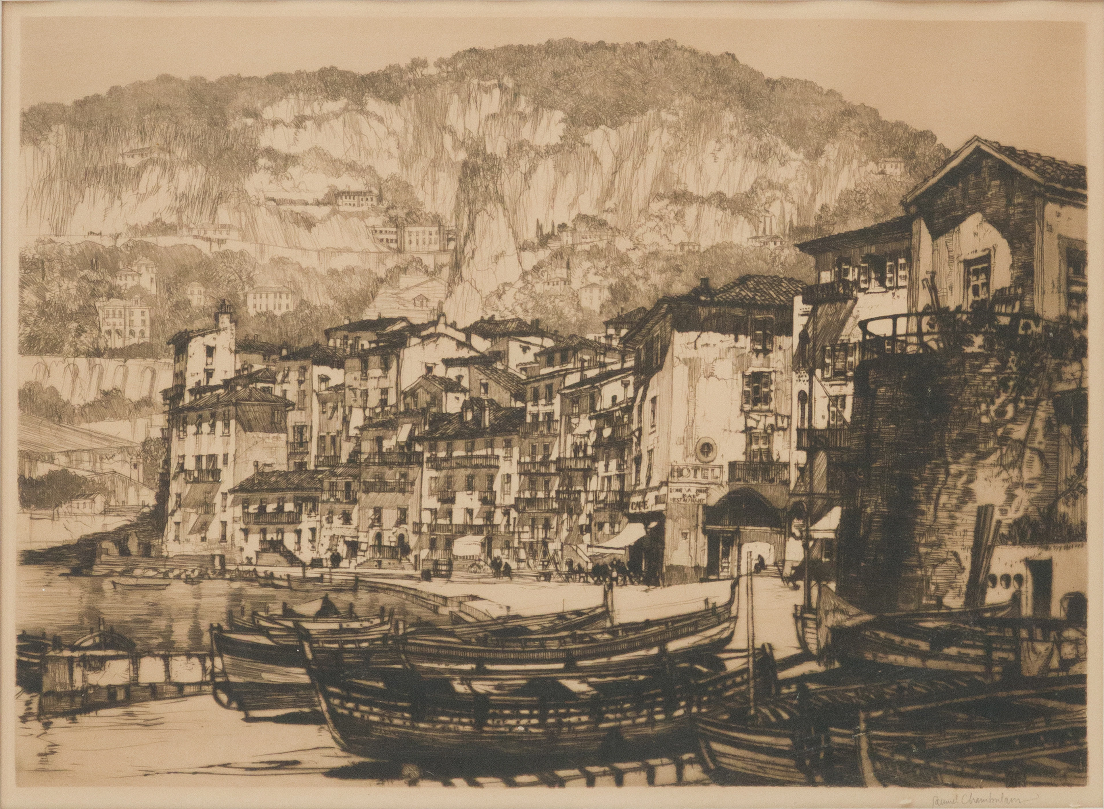 Samuel V Chamberlain, 1895-1975, Mediterranean Village, Villefranche-sur-Mer