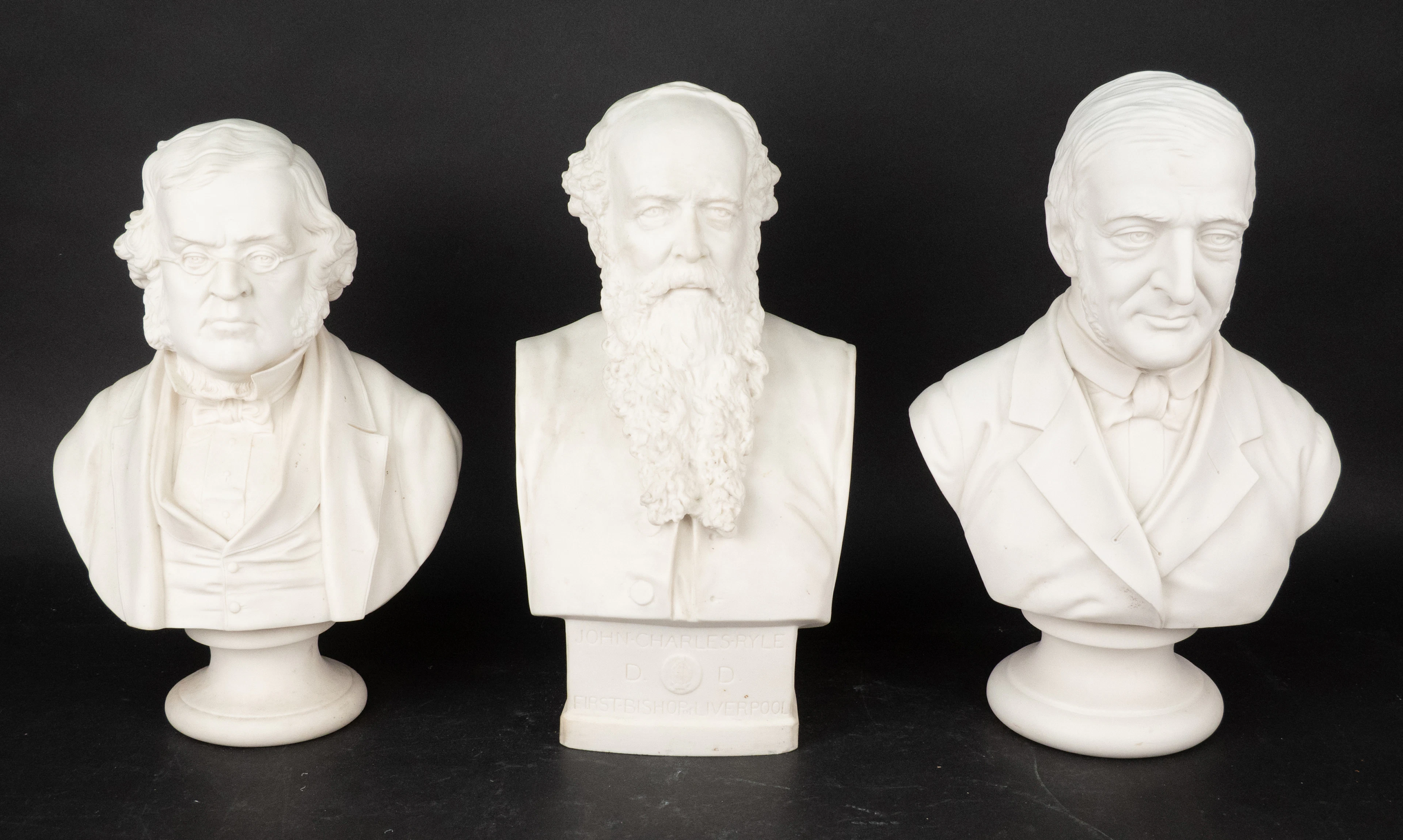 Three Parianware Busts of Gentleman