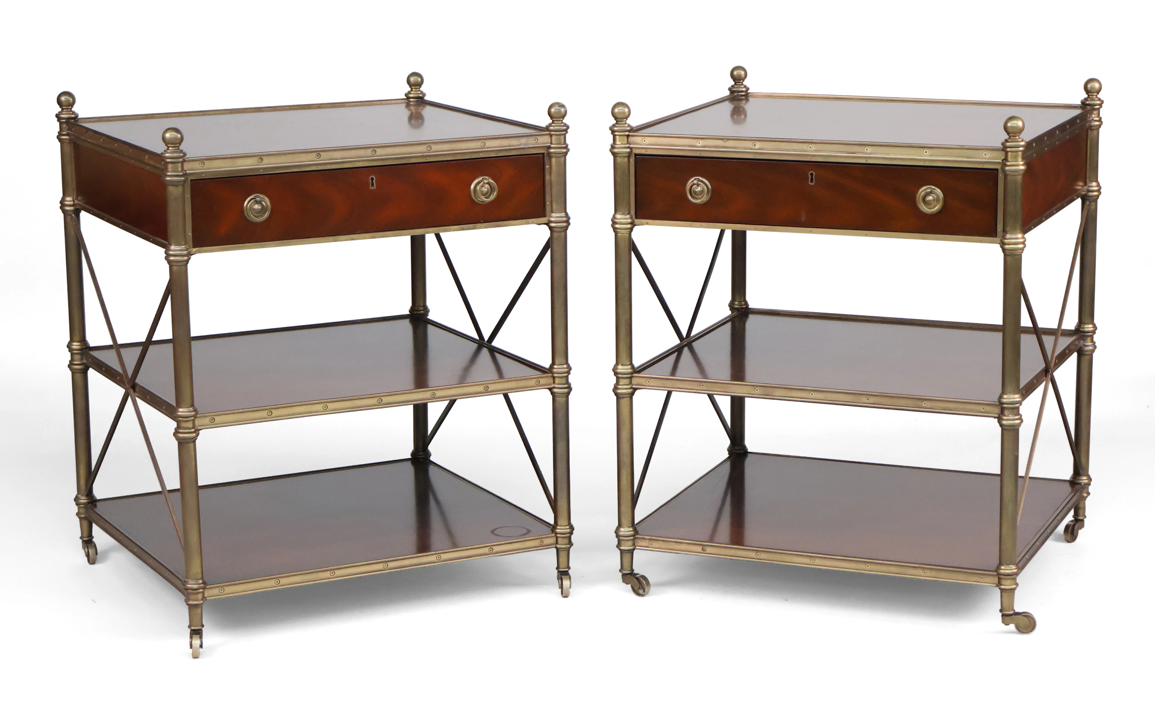 Pair of Polo Ralph Lauren Tiered Side Tables