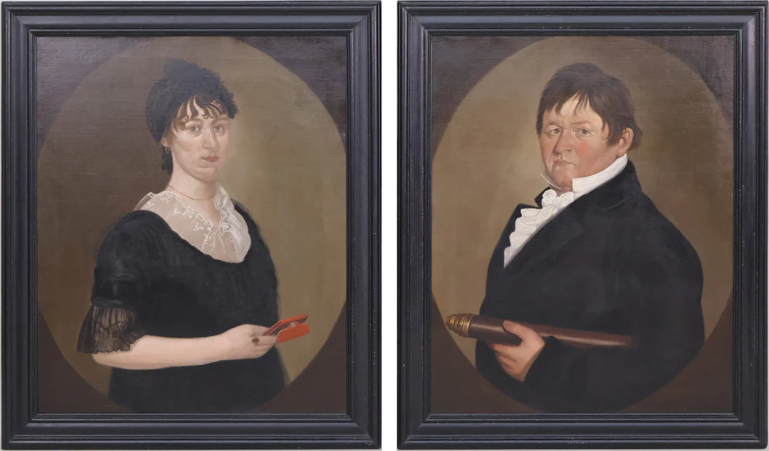William Jennys, 1774-1859, Pair of Portraits of a Sea Captain and
