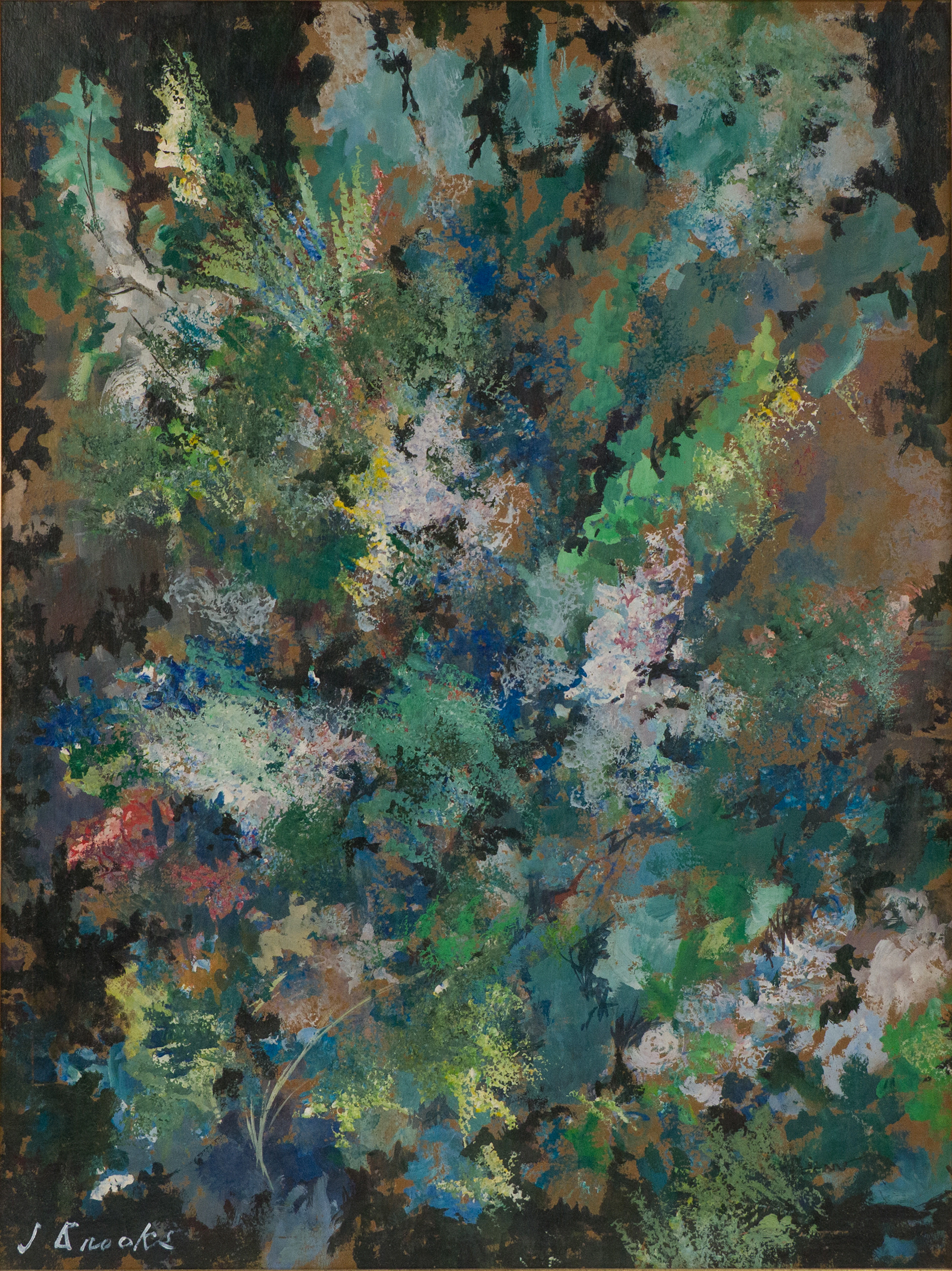 James D. Brooks, American 1906-1992, Abstract Landscape, Oil on Board