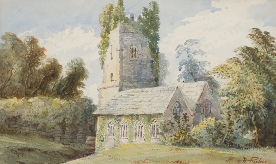 Henry Deacon Hillier Parker, British 1858-1930, Country Church, Watercolor