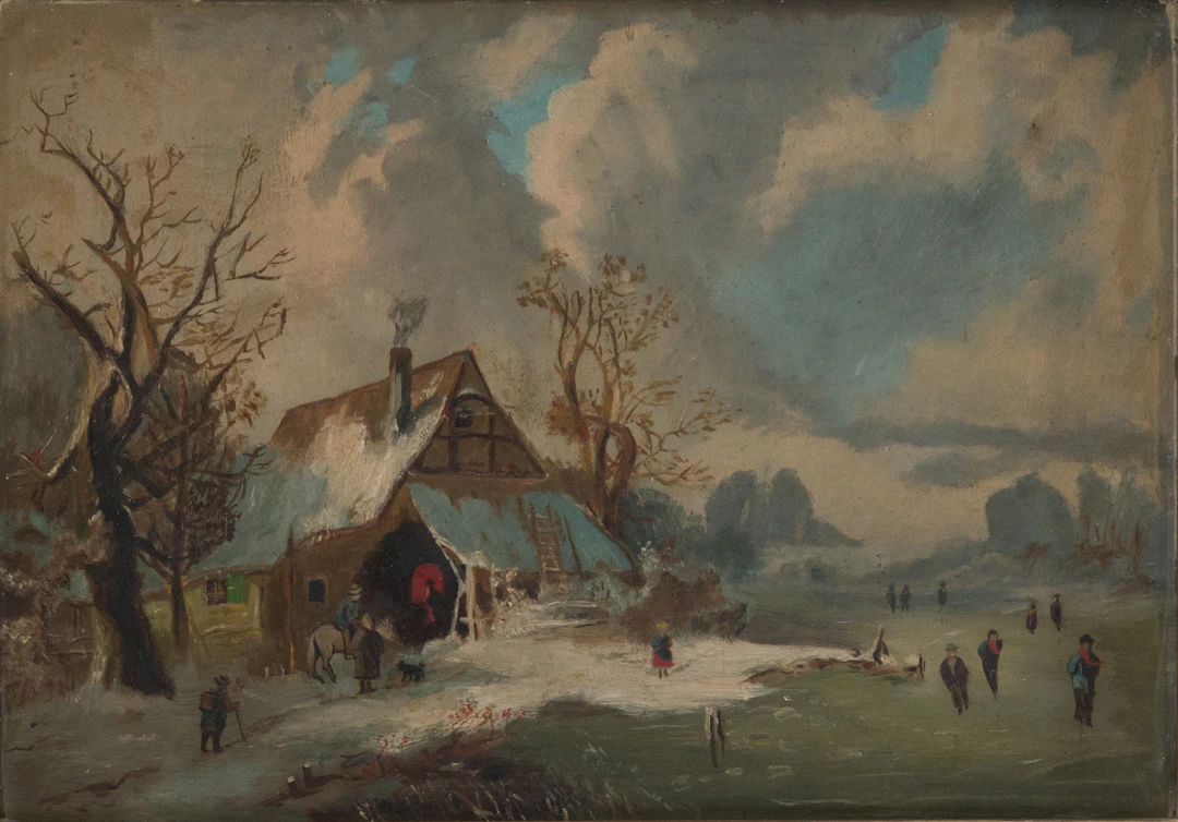 Winter Scene, Oil on Board