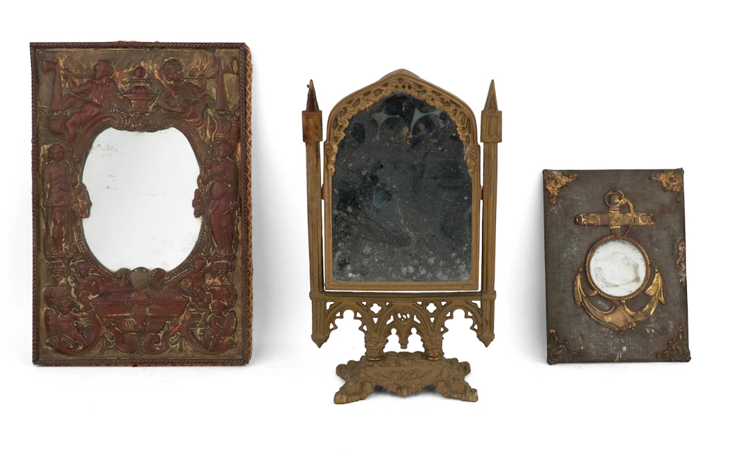 Gothic Revival Gilt-Metal Vanity Mirror