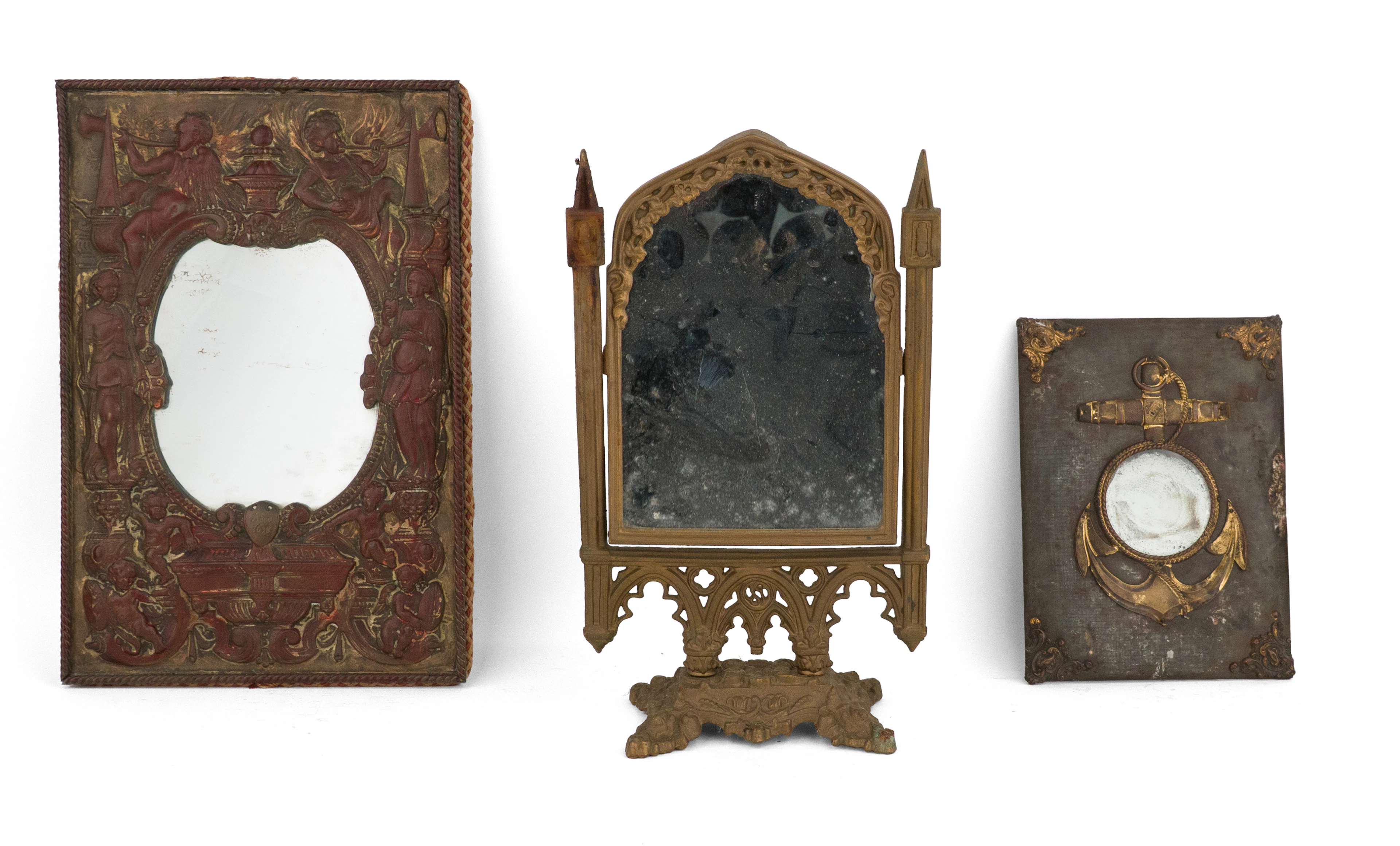 Gothic Revival Gilt-Metal Vanity Mirror