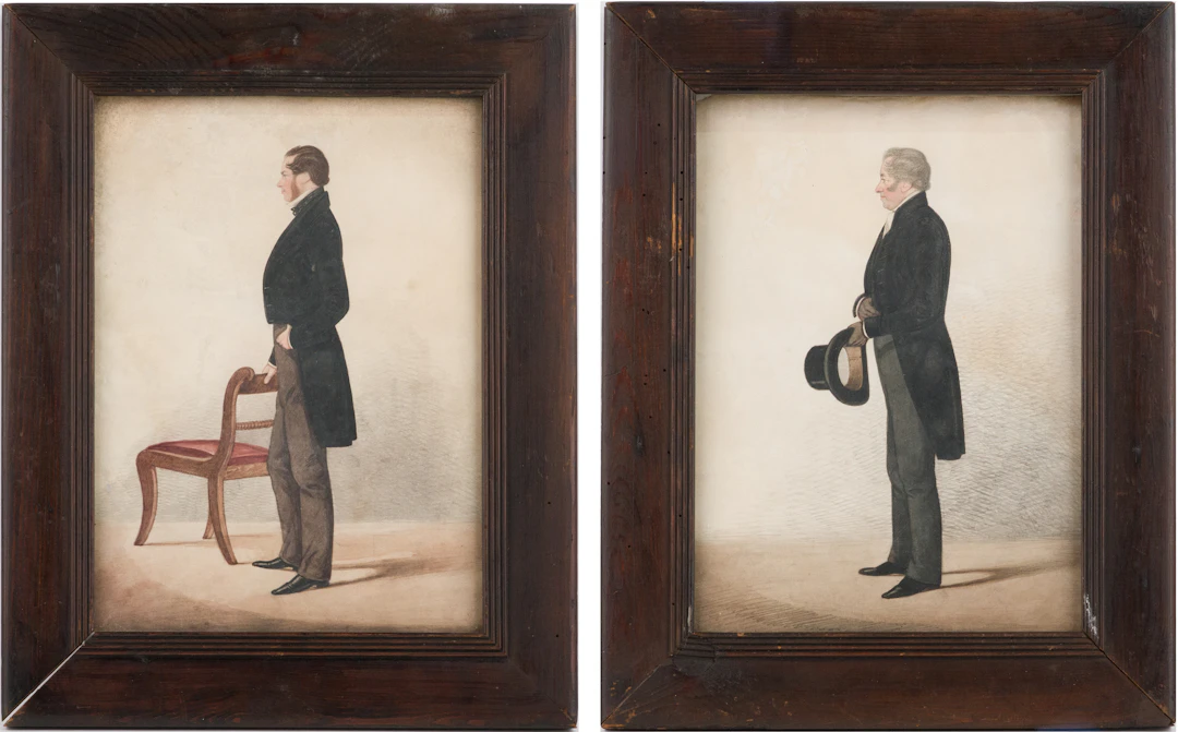 In the Style of Richard Dighton, English 1795-1880, Two Portraits