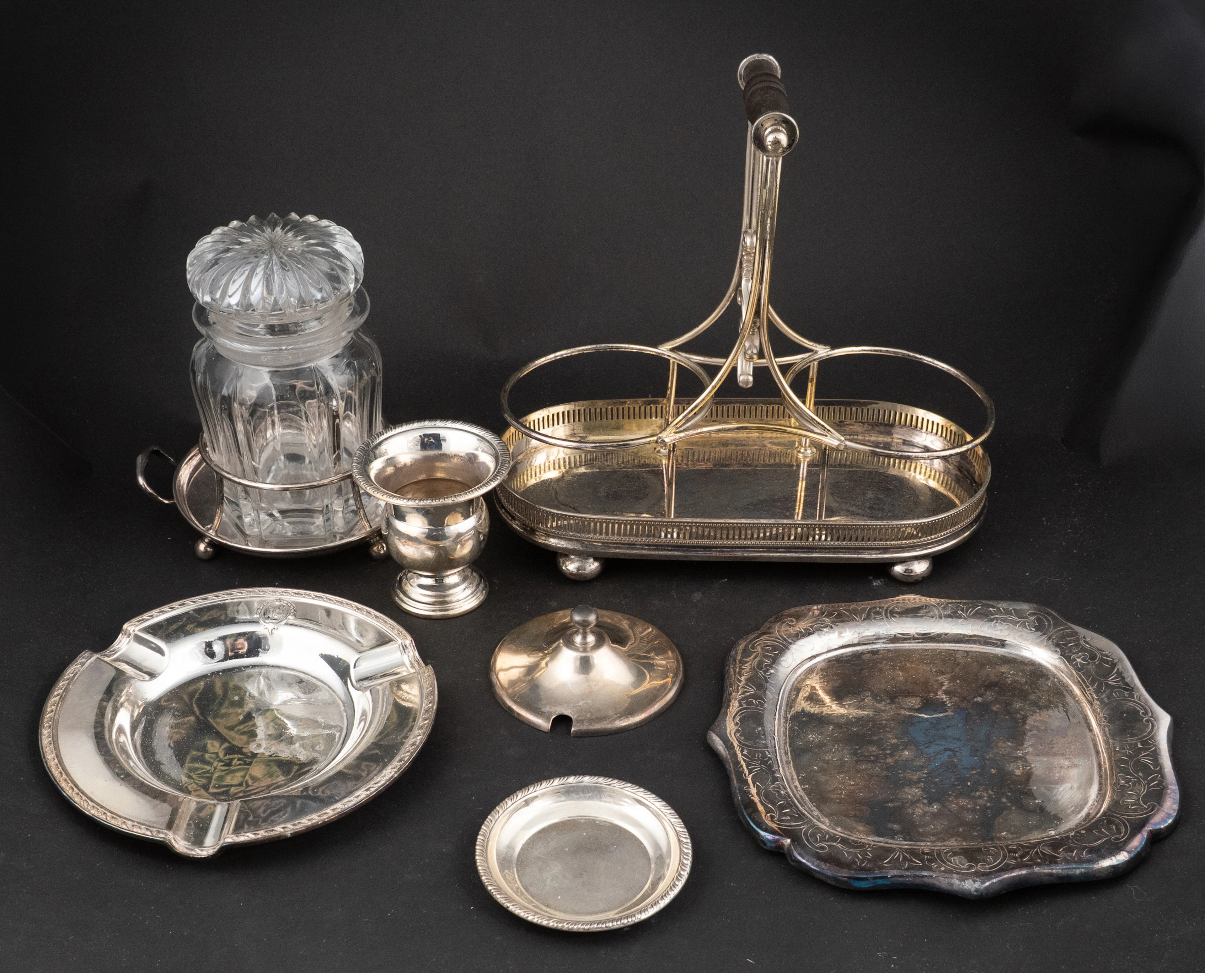 Sterling Silver Cigarette Urn and Small Tray
