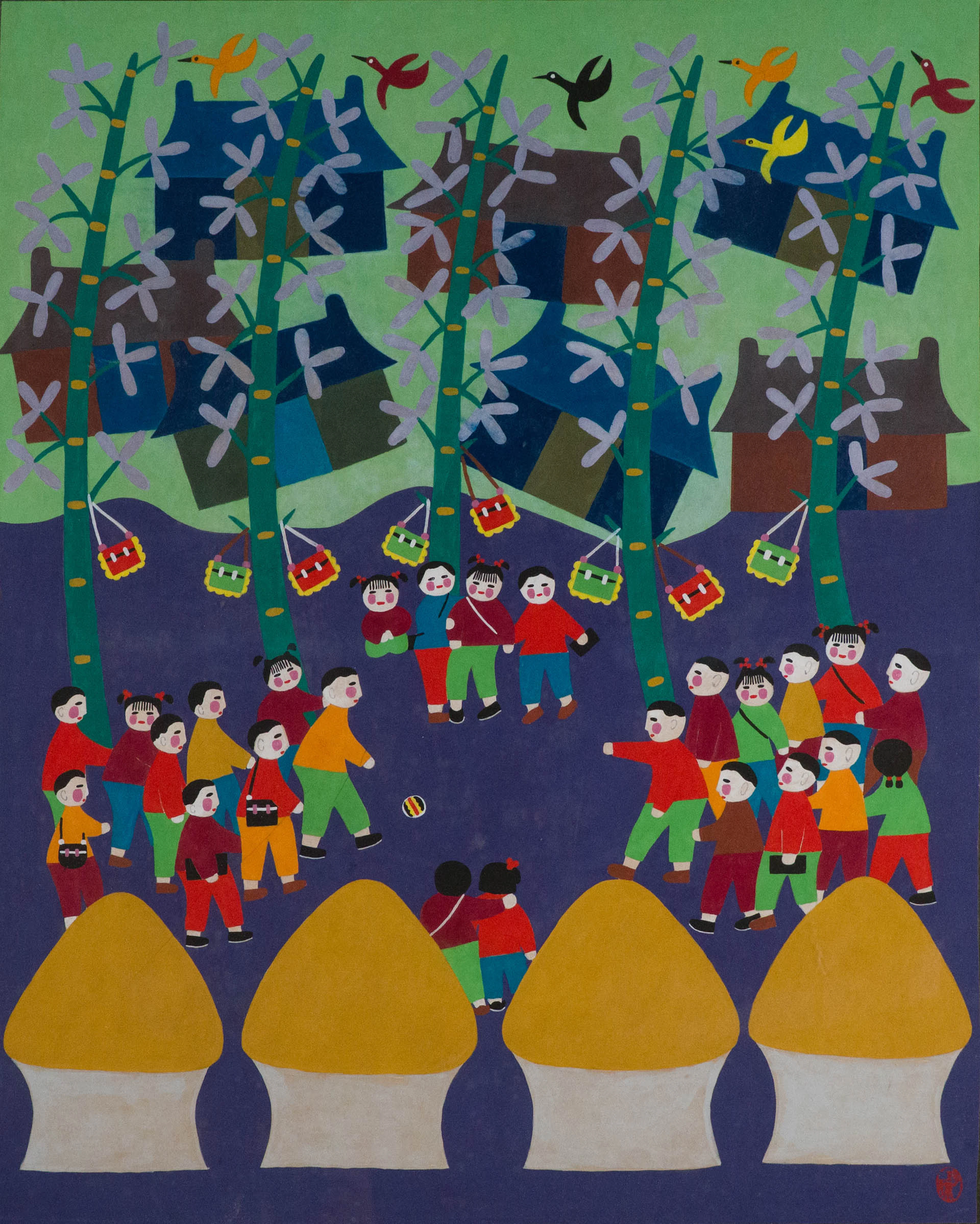 Chinese Folk Art Jishan Peasant Painting